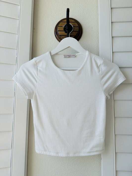 Sincerely Jules White Short Sleeve Crew Neck Tee - Size S