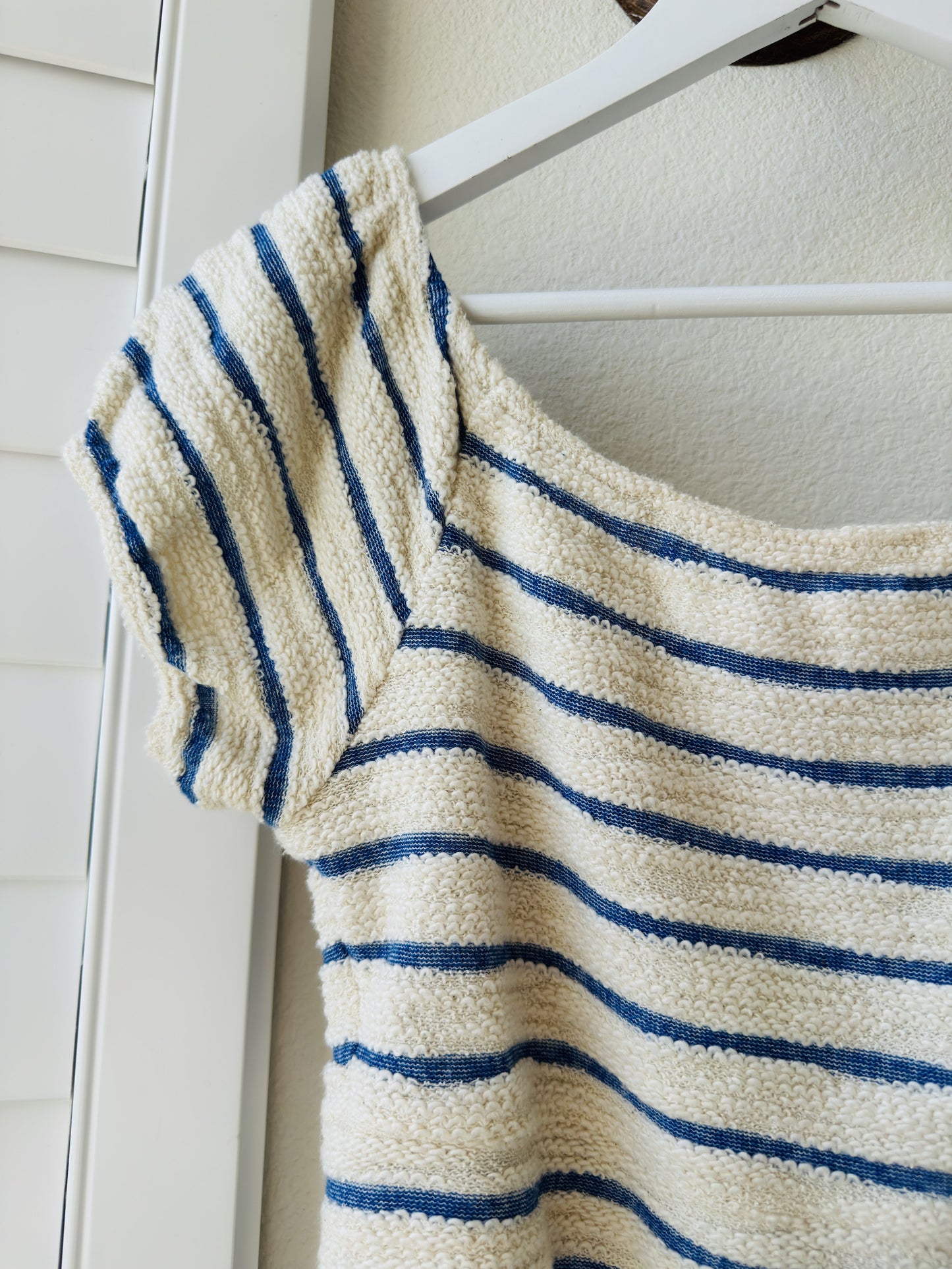 Vintage Havana Striped Cropped Terry Knit Top - Size S