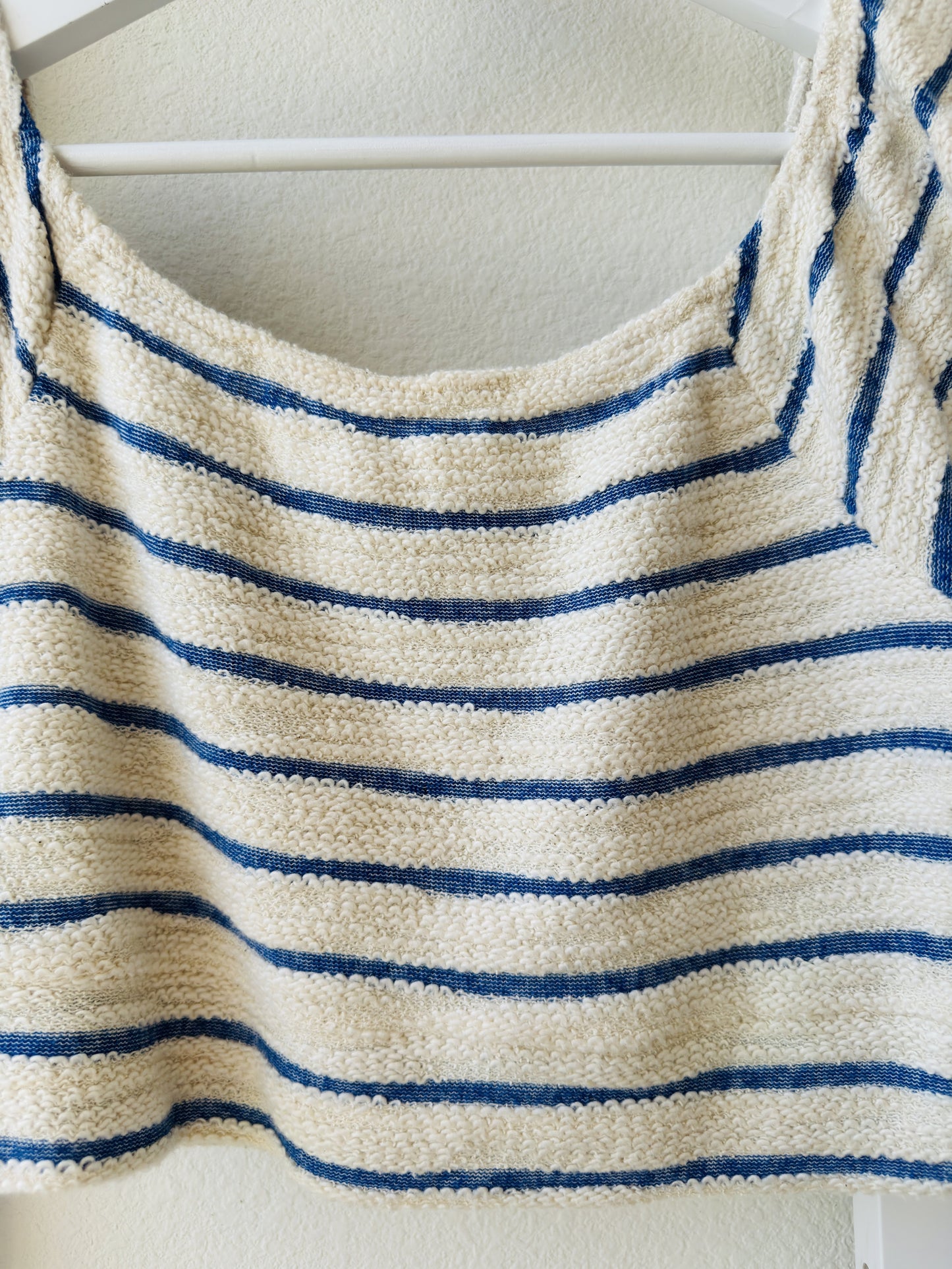 Vintage Havana Striped Cropped Terry Knit Top - Size S