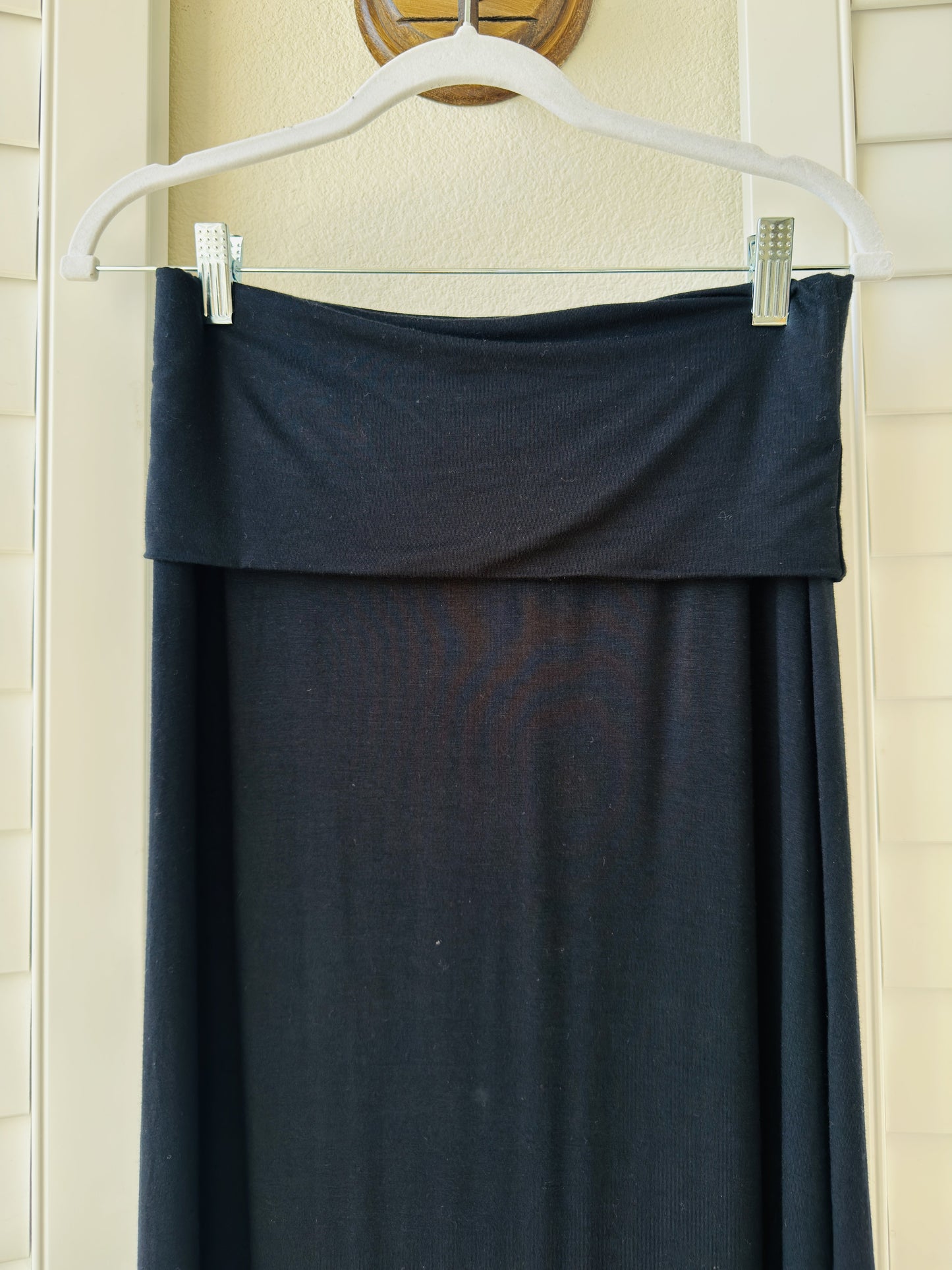 Willi Smith Black Fold-Over Maxi Skirt - Size S