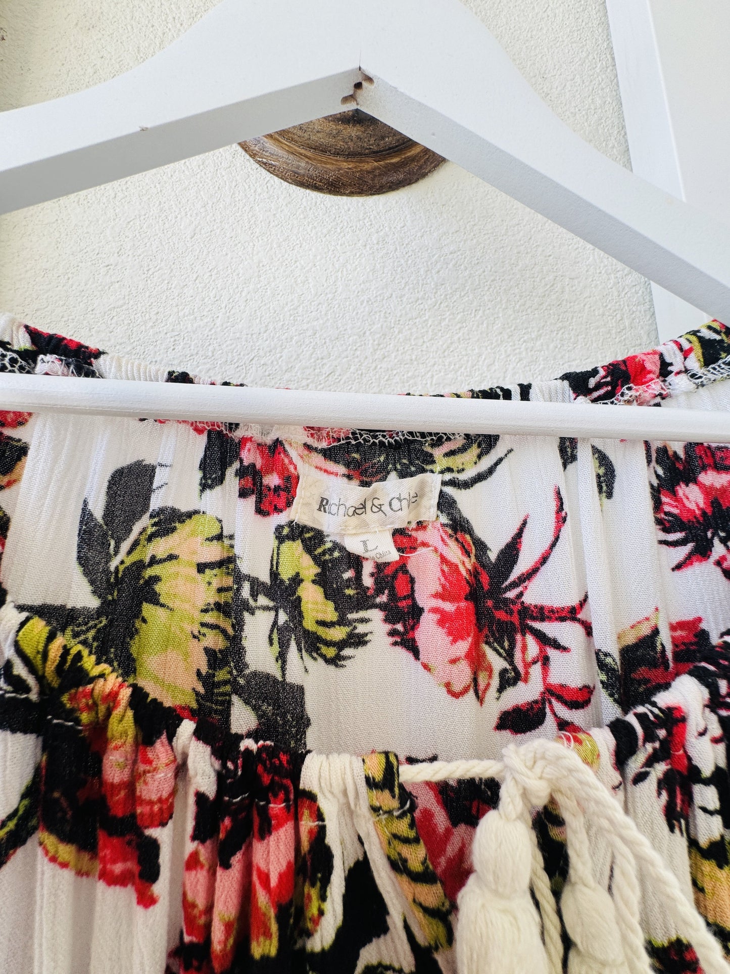 Rachael & Chloe Floral Peasant Blouse Size L