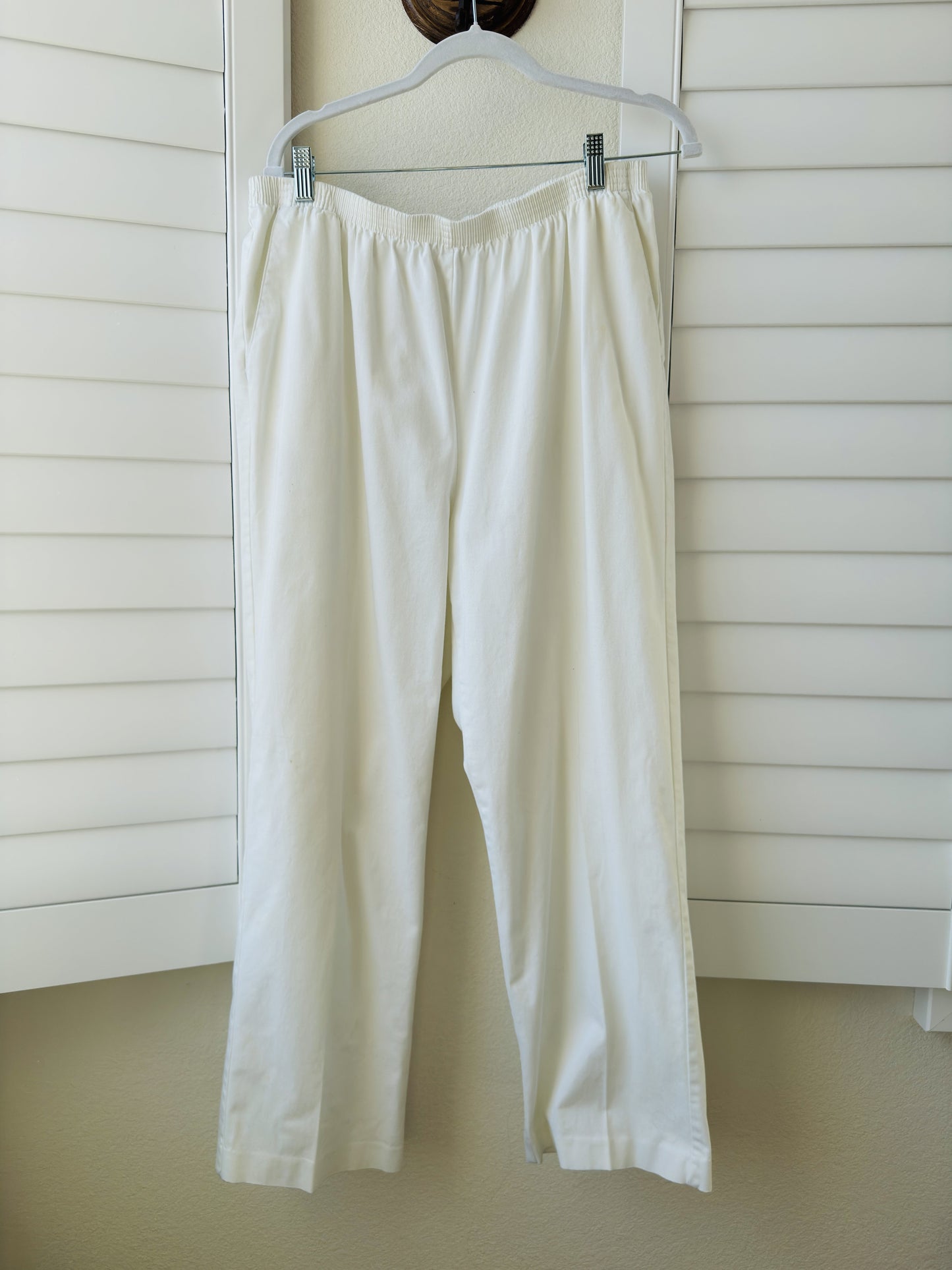 Alfred Dunner Woman Cream Elastic Waist Pants Size 18W