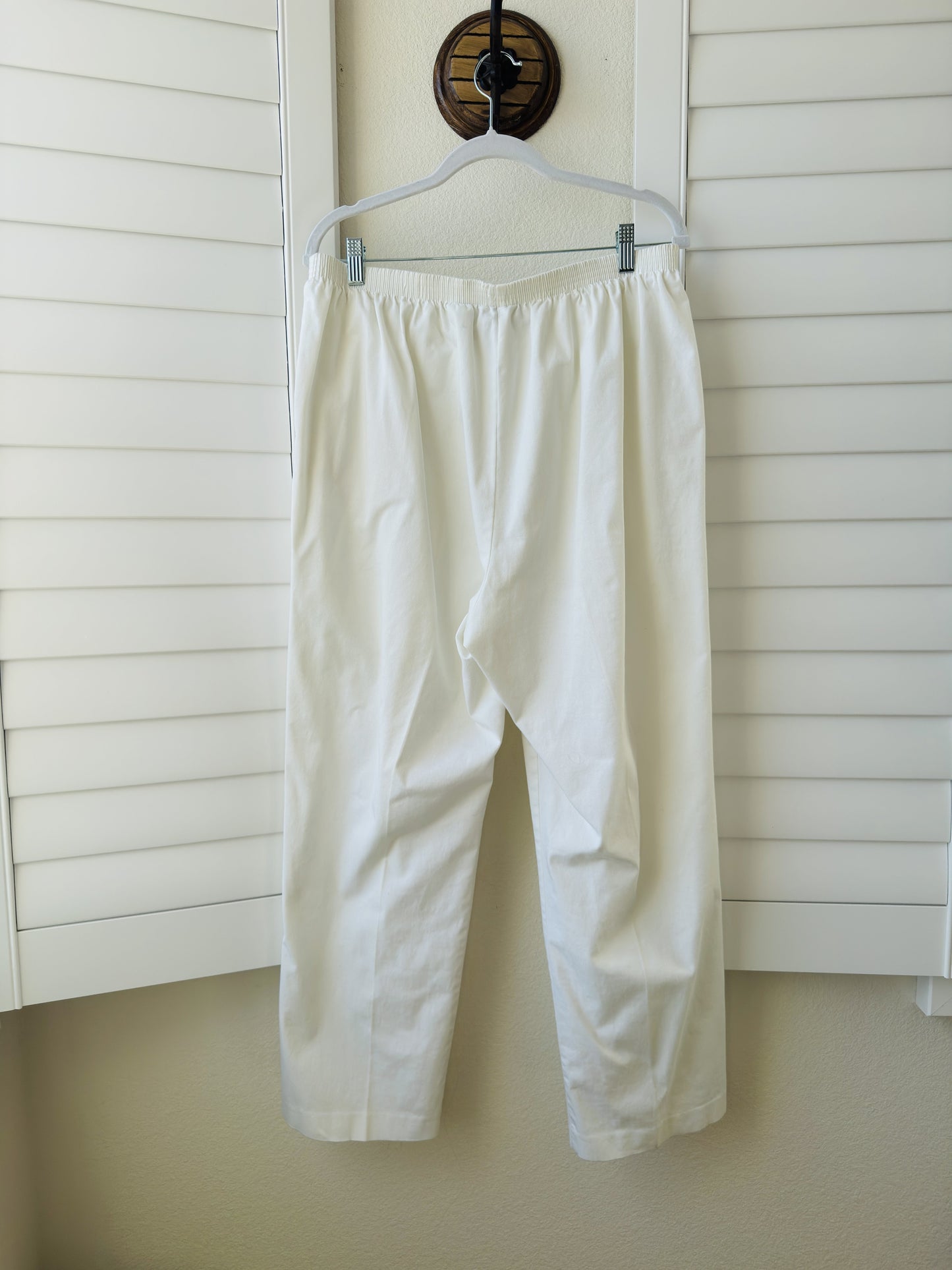 Alfred Dunner Woman Cream Elastic Waist Pants Size 18W