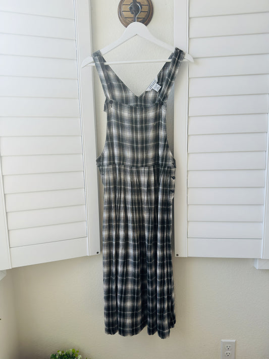 Vintage Compagnie Internationale Express Plaid Pinafore Jumper Dress - Size S