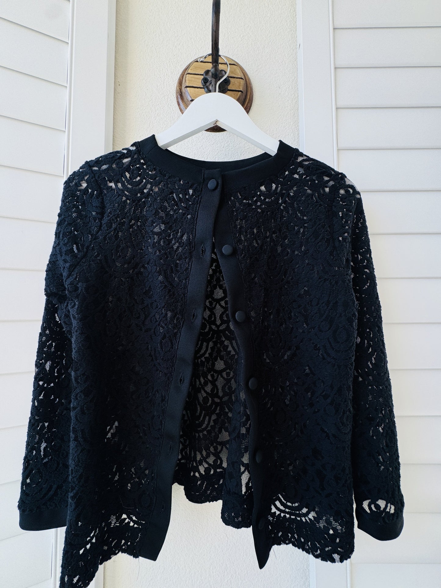 Banana Republic Black Lace Button-Front Cardigan Size S