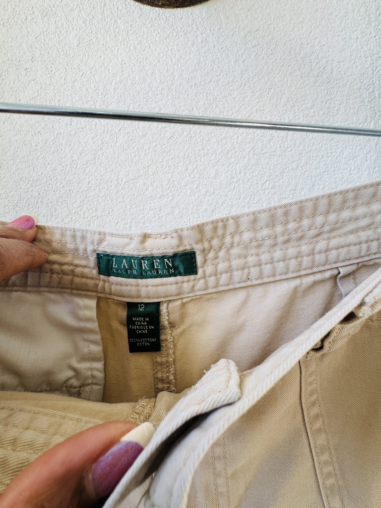 Lauren Ralph Lauren Beige Utility Chino Shorts Size 12