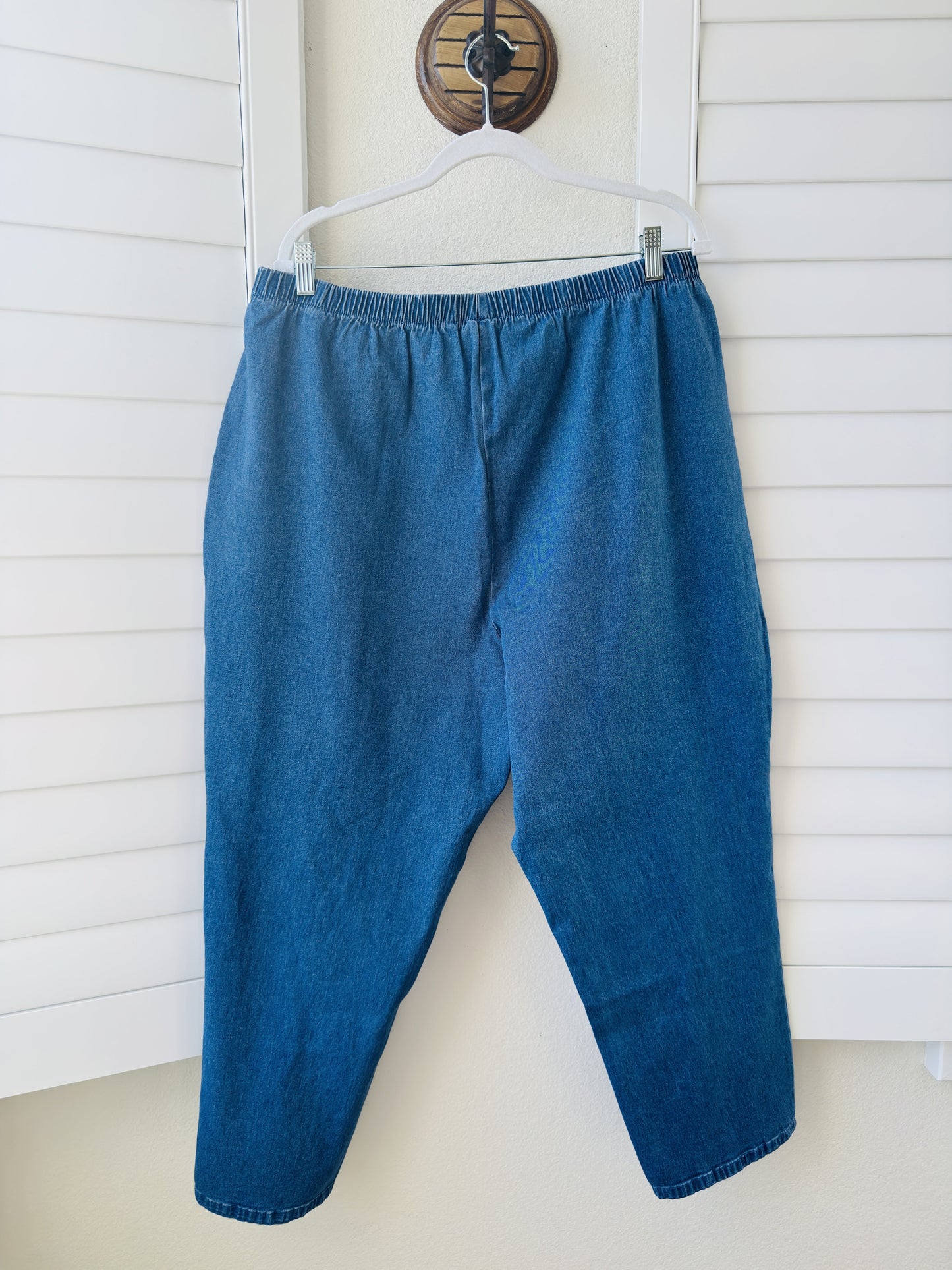 Denim & Co. Elastic Waist Stretch Denim Pants Size 2XP
