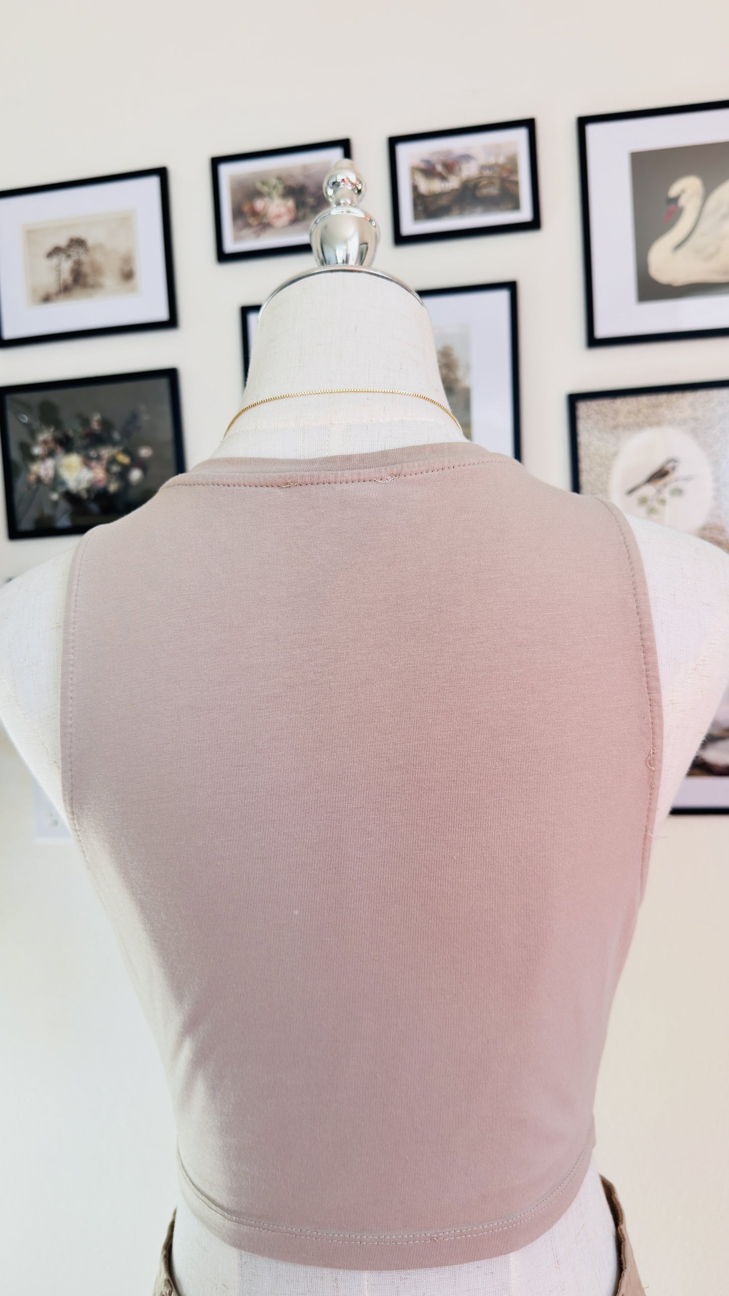 ZARA Beige Ribbed High Neck Crop Tank Top - Size M