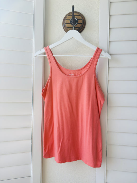 SO Perfectly Soft Fitted Tank Top in Coral Pink - Size XL