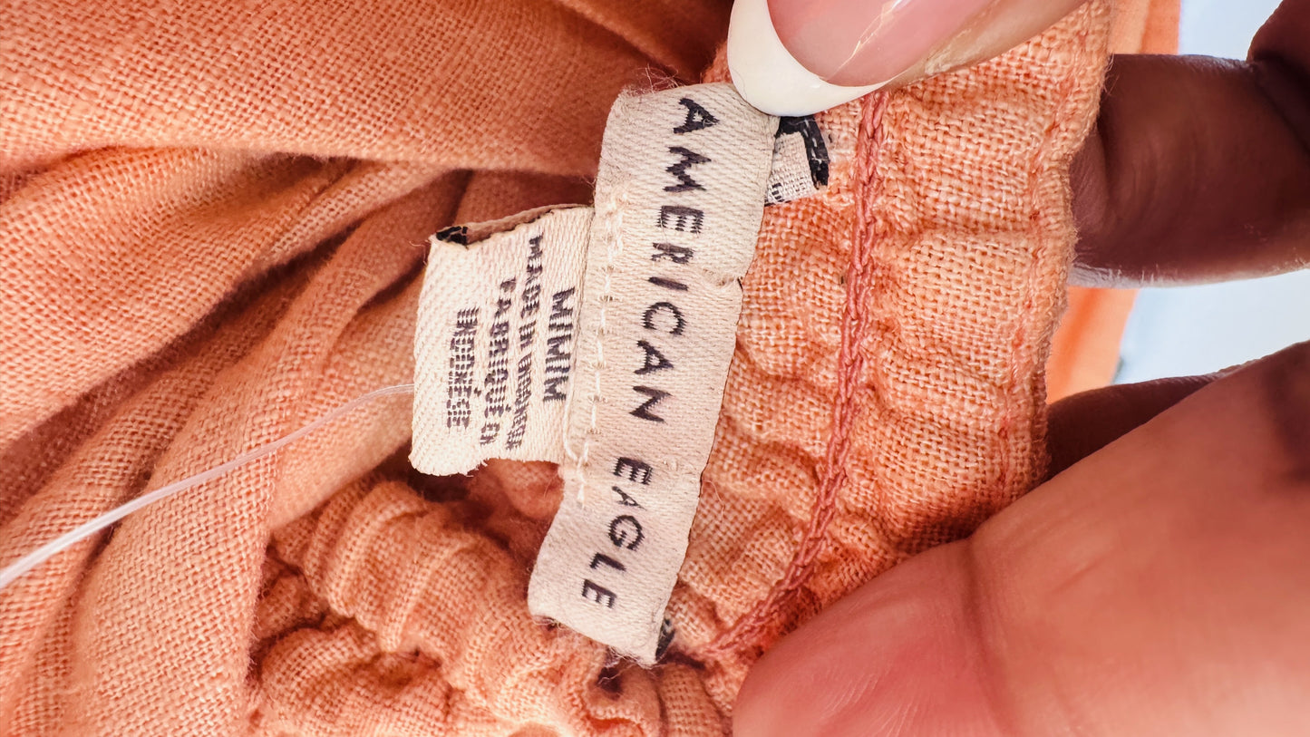 American Eagle Linen-Blend Halter Neck Romper - Size M