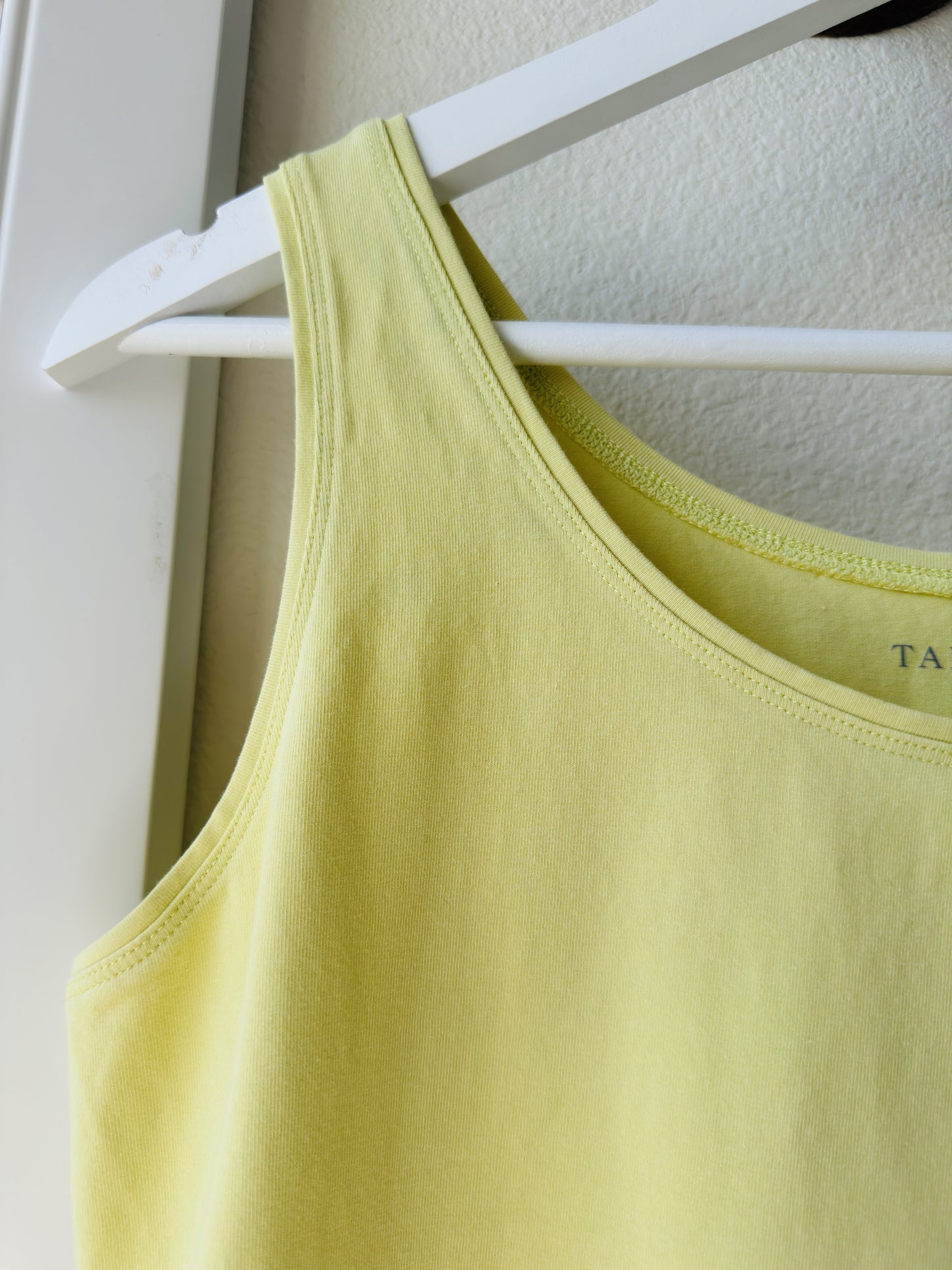 Talbots Yellow Cotton Spandex Scoop Neck Tank Top - Size M