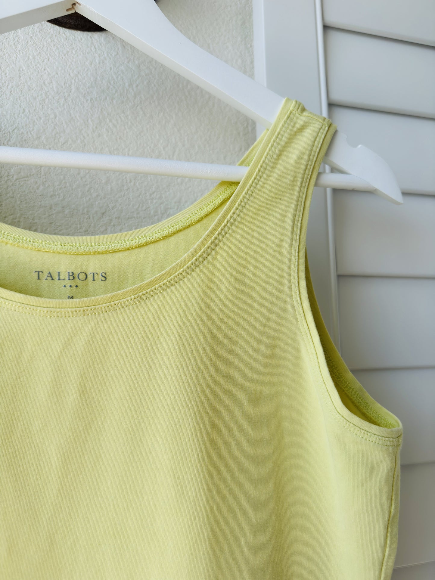 Talbots Yellow Cotton Spandex Scoop Neck Tank Top - Size M