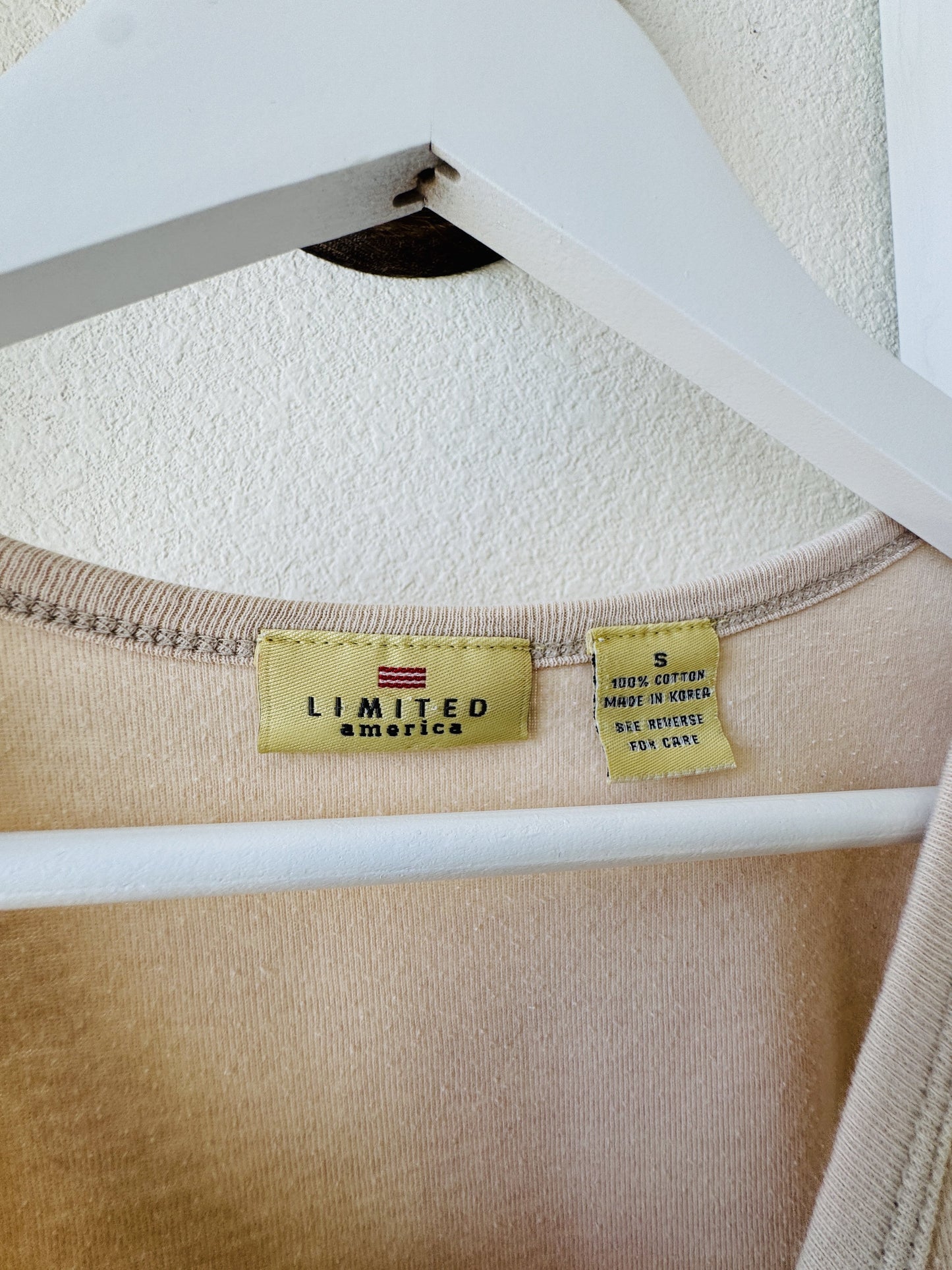 Vintage Limited America Cream Cotton Tank Top - Size S