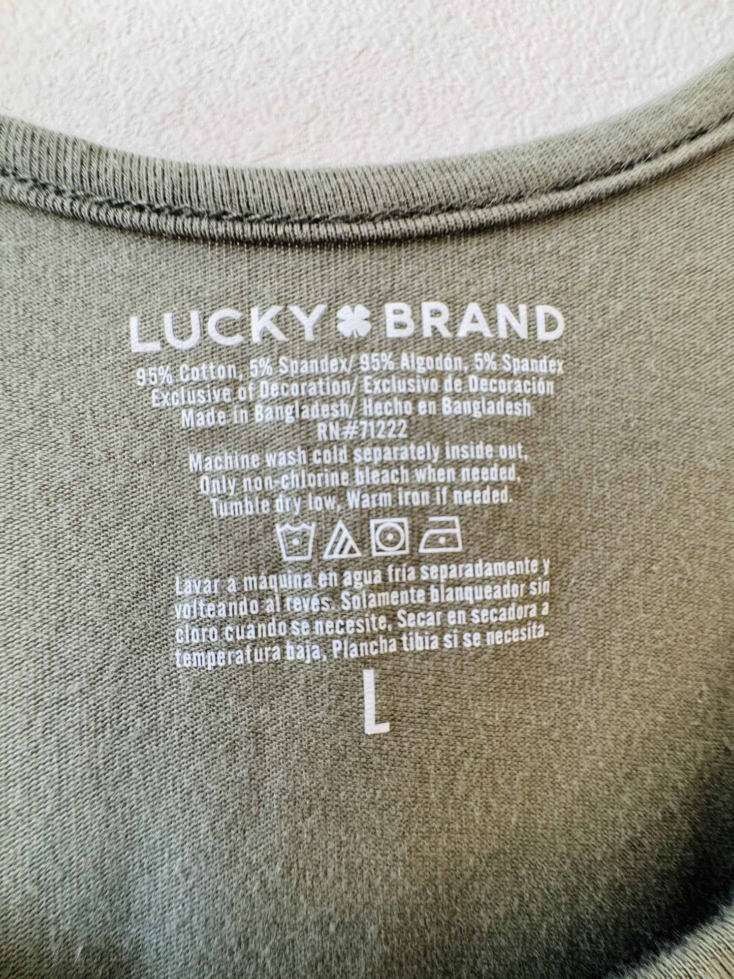 Lucky Brand Olive Green Scoop Neck Tank Top - Size L