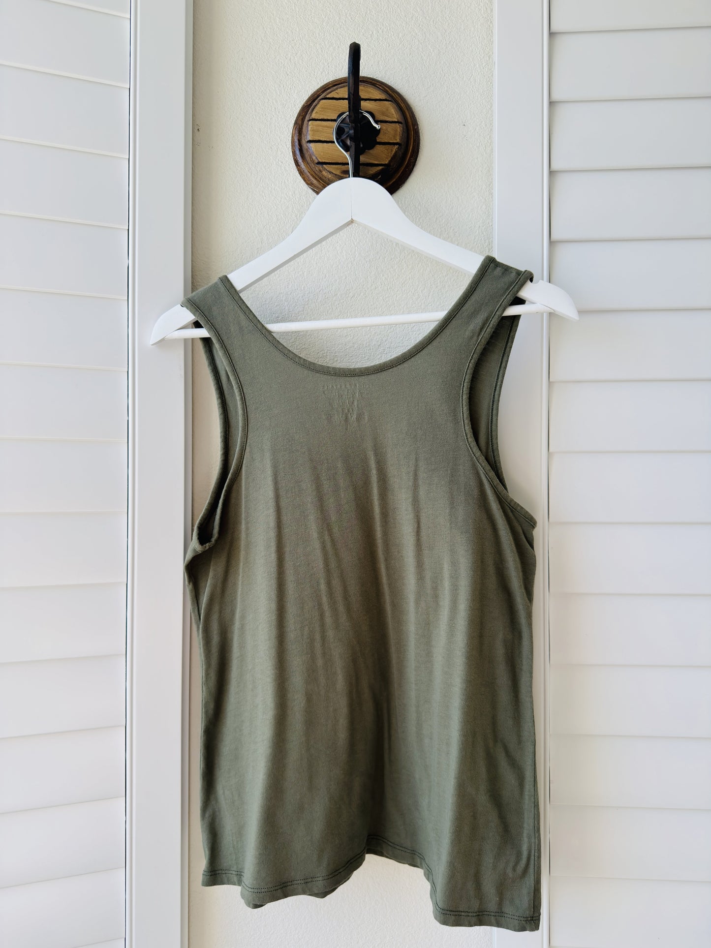 Lucky Brand Olive Green Scoop Neck Tank Top - Size L