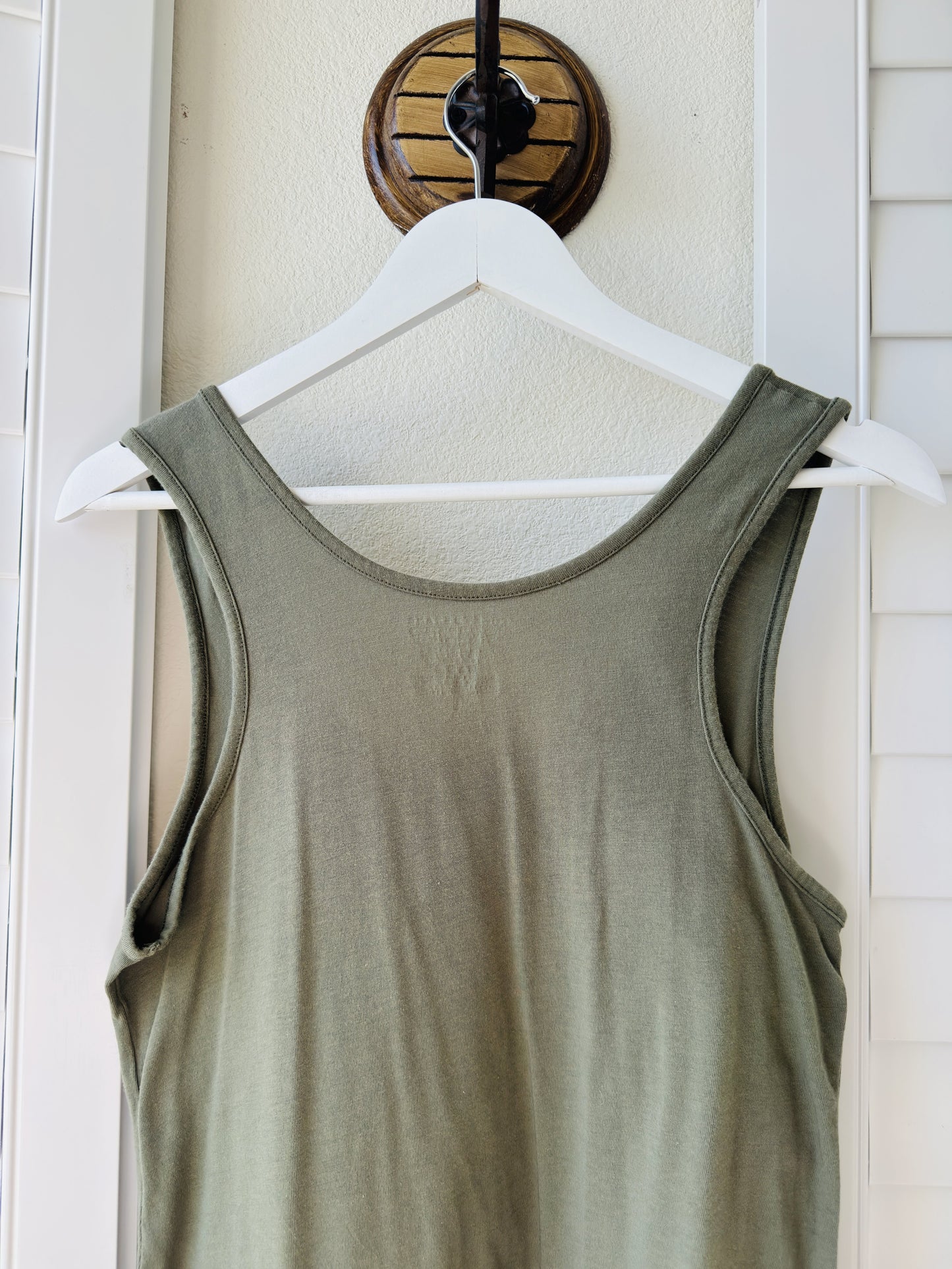 Lucky Brand Olive Green Scoop Neck Tank Top - Size L