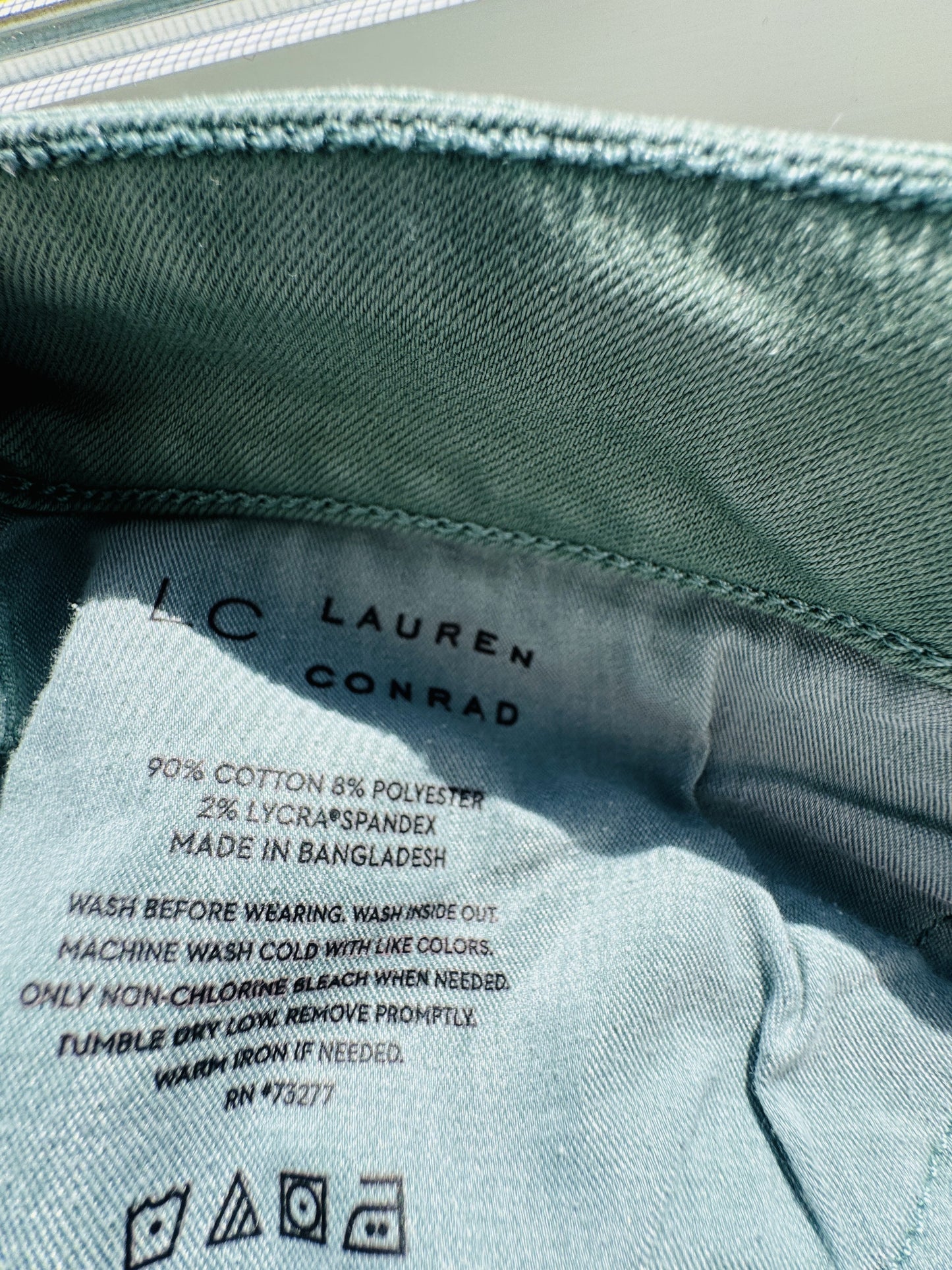 LC Lauren Conrad Sage Green Distressed Denim Shorts Size 14