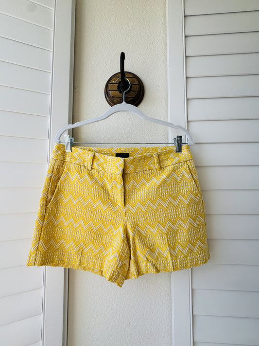 Ann Taylor Factory Yellow Chevron Woven Shorts - Size 4