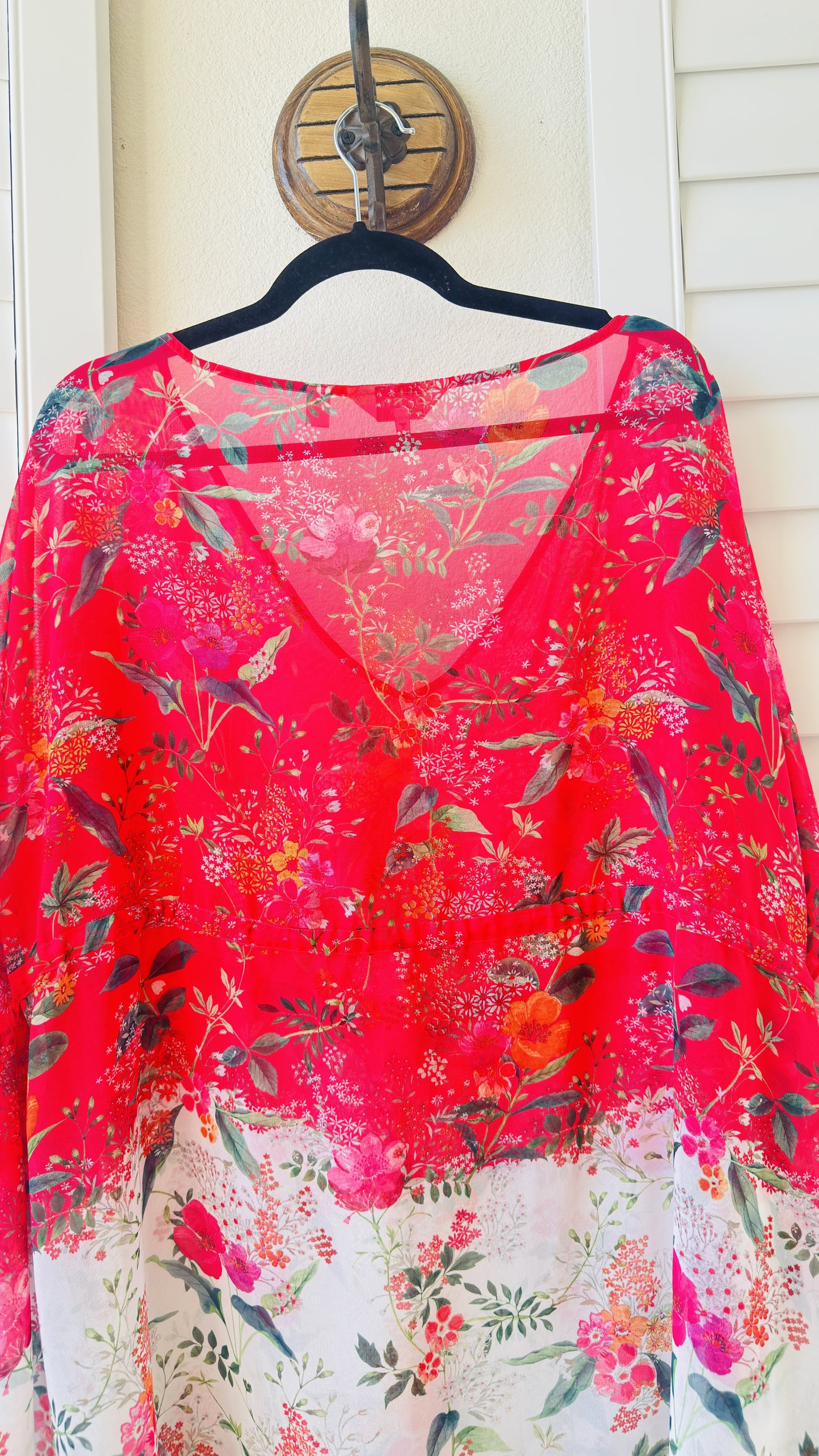Ted Baker Floral Sheer Kaftan Tunic Top - Size M