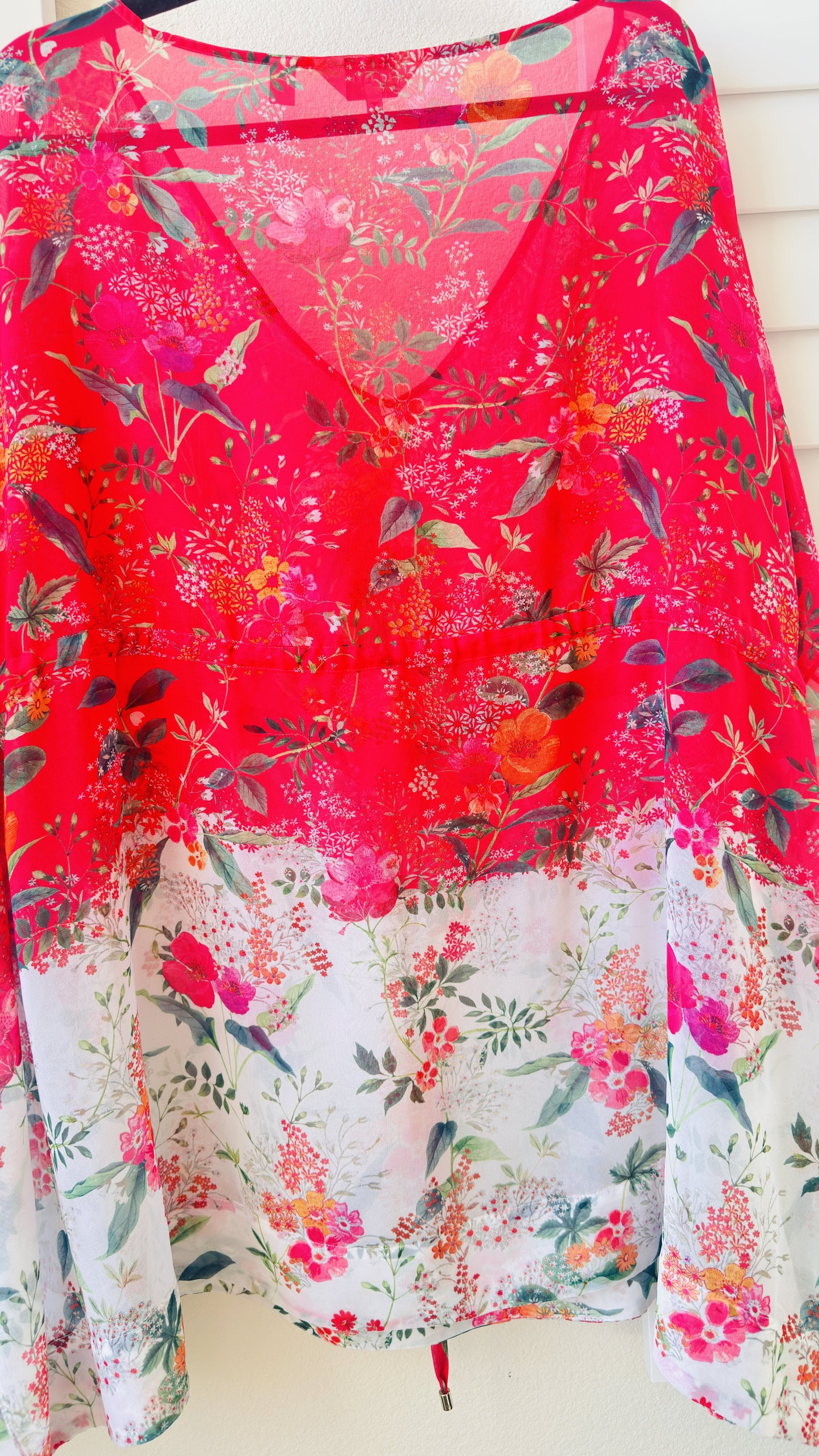 Ted Baker Floral Sheer Kaftan Tunic Top - Size M