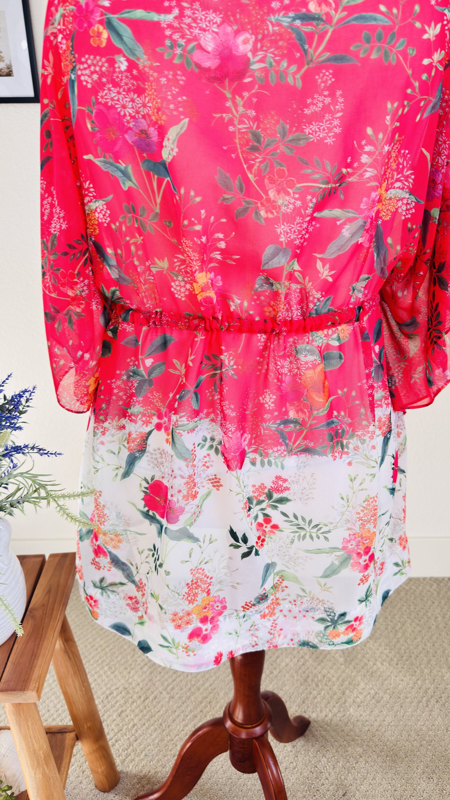 Ted Baker Floral Sheer Kaftan Tunic Top - Size M