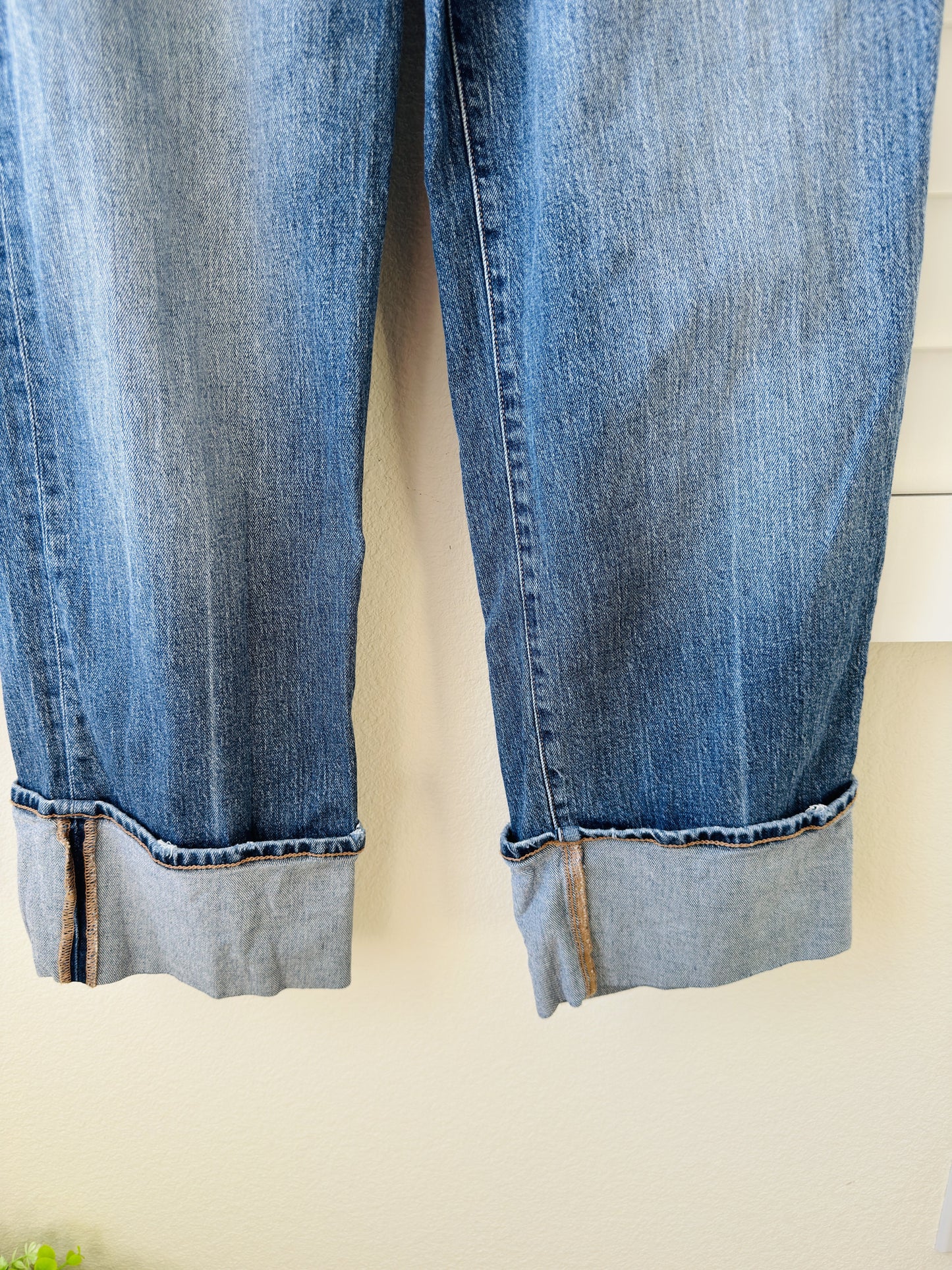 Daze Denim Tough Love High Rise Wide Leg Cuffed Jeans Size 28