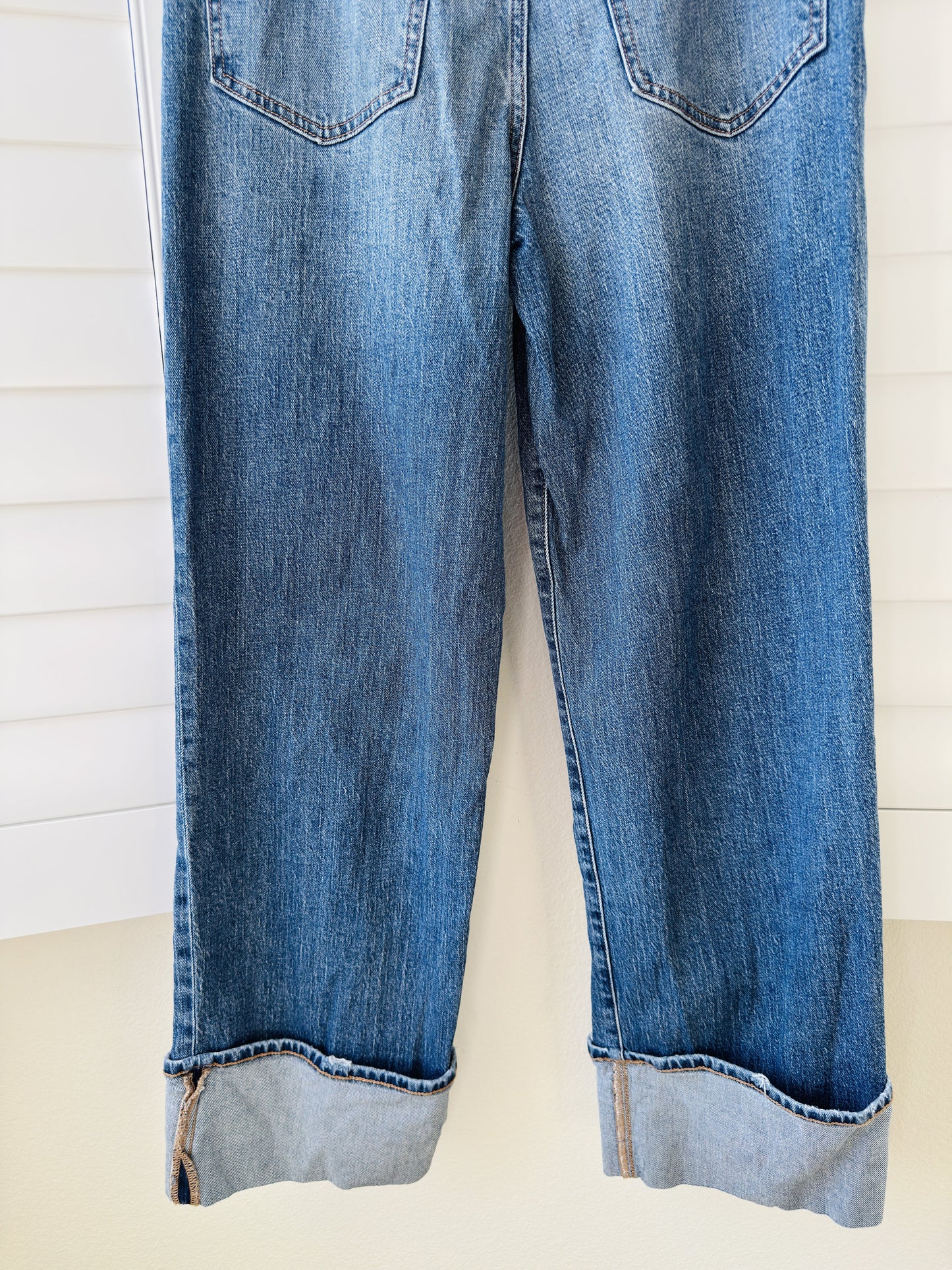 Daze Denim Tough Love High Rise Wide Leg Cuffed Jeans Size 28