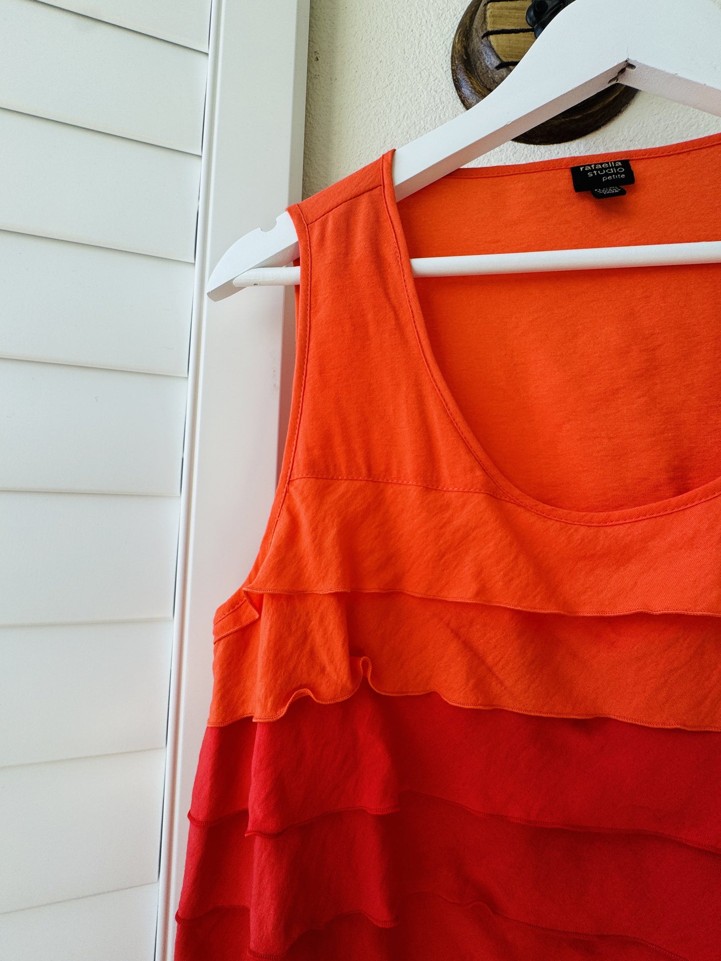 Rafaella Studio Petite Tiered Ruffle Ombre Tank Top - Size LP