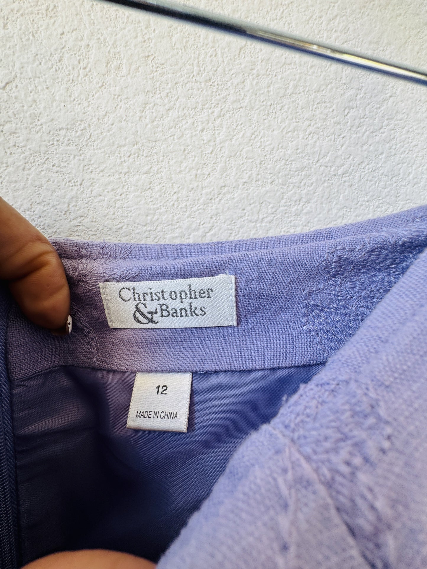 Christopher & Banks Lavender Embroidered Linen Blend Maxi Skirt - Size 12