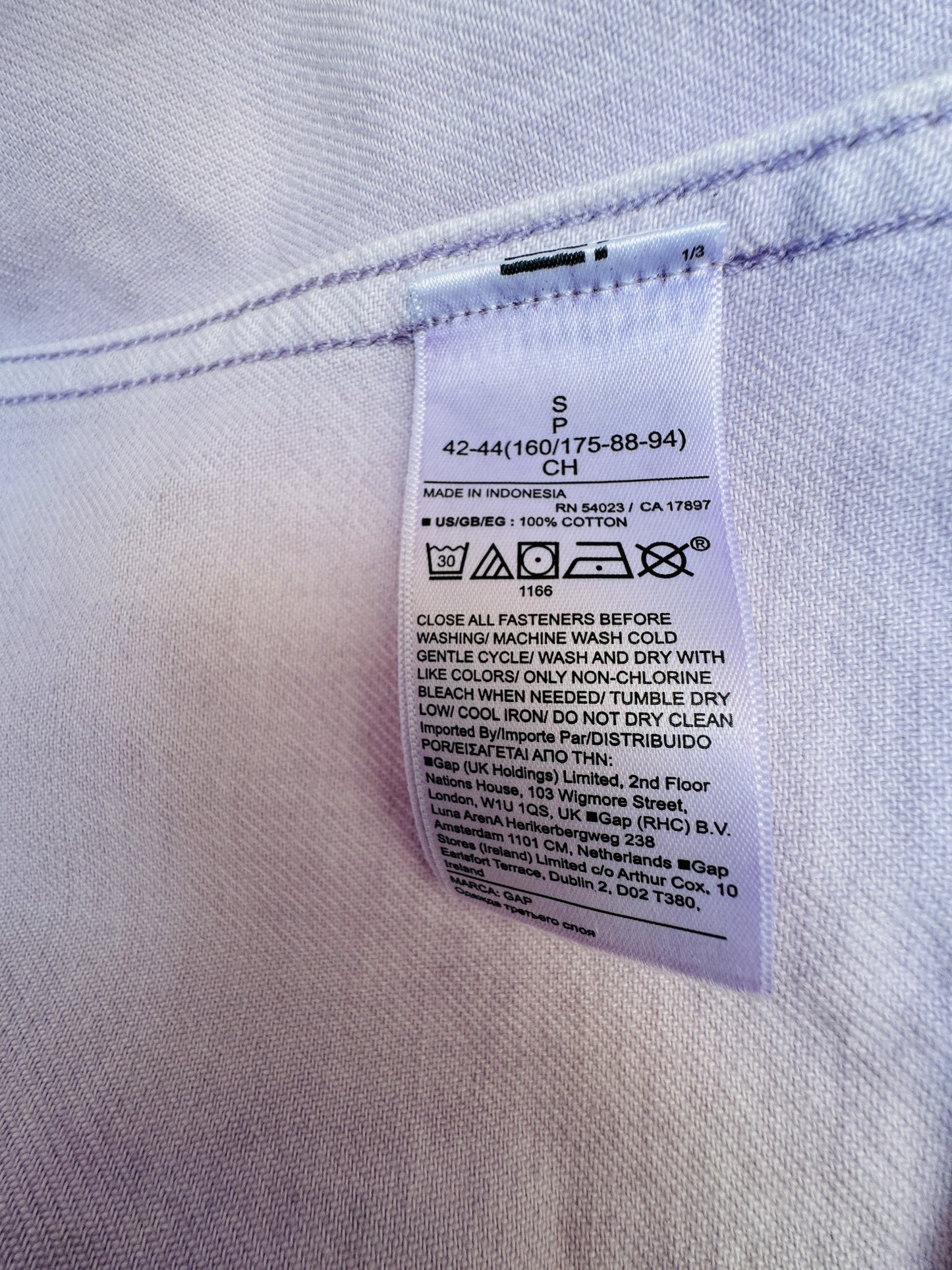 GAP Lavender Purple Denim Jacket Size S