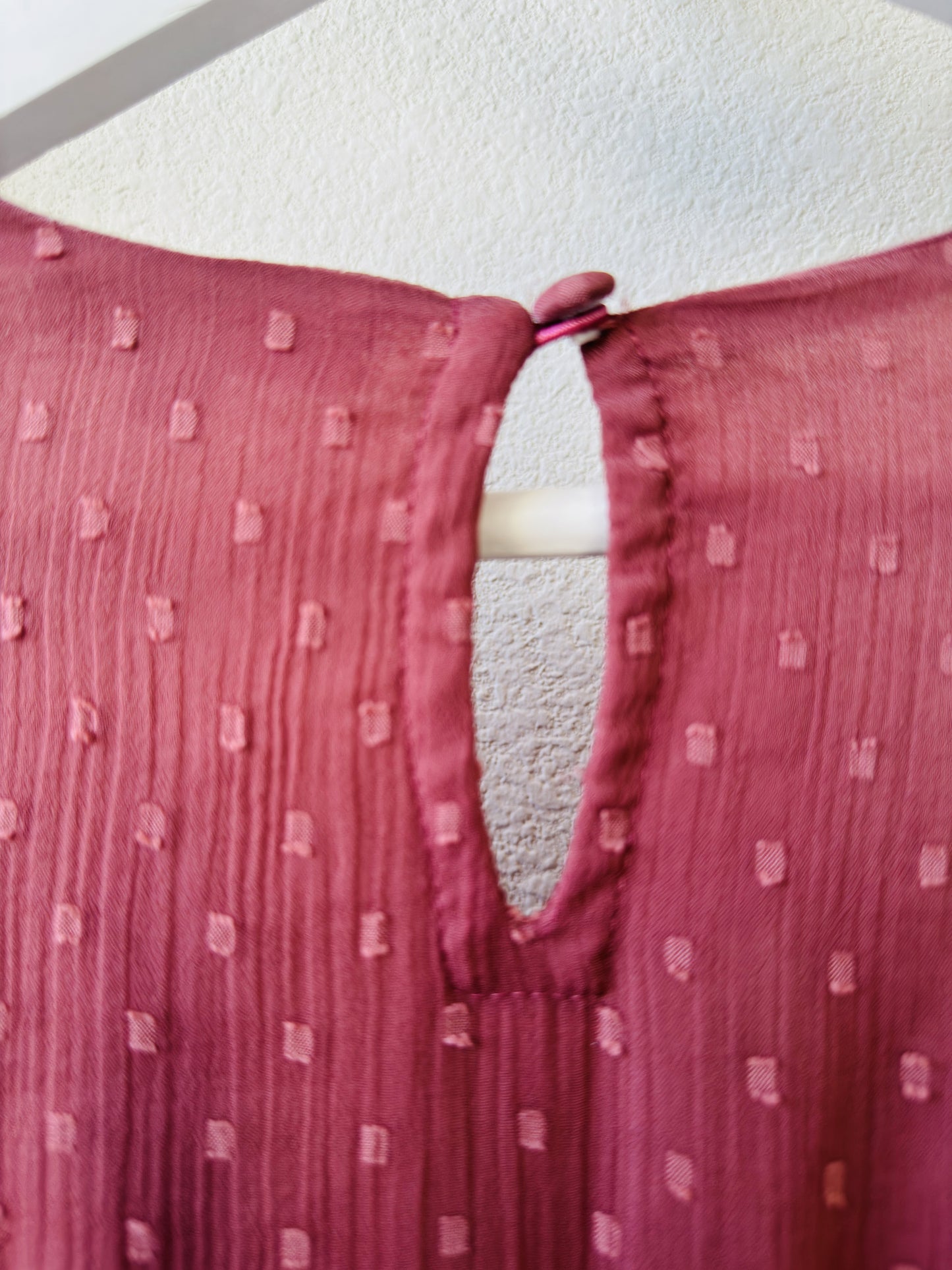 Fille Rose Swiss Dot Long Sleeve Mini Dress - Size M