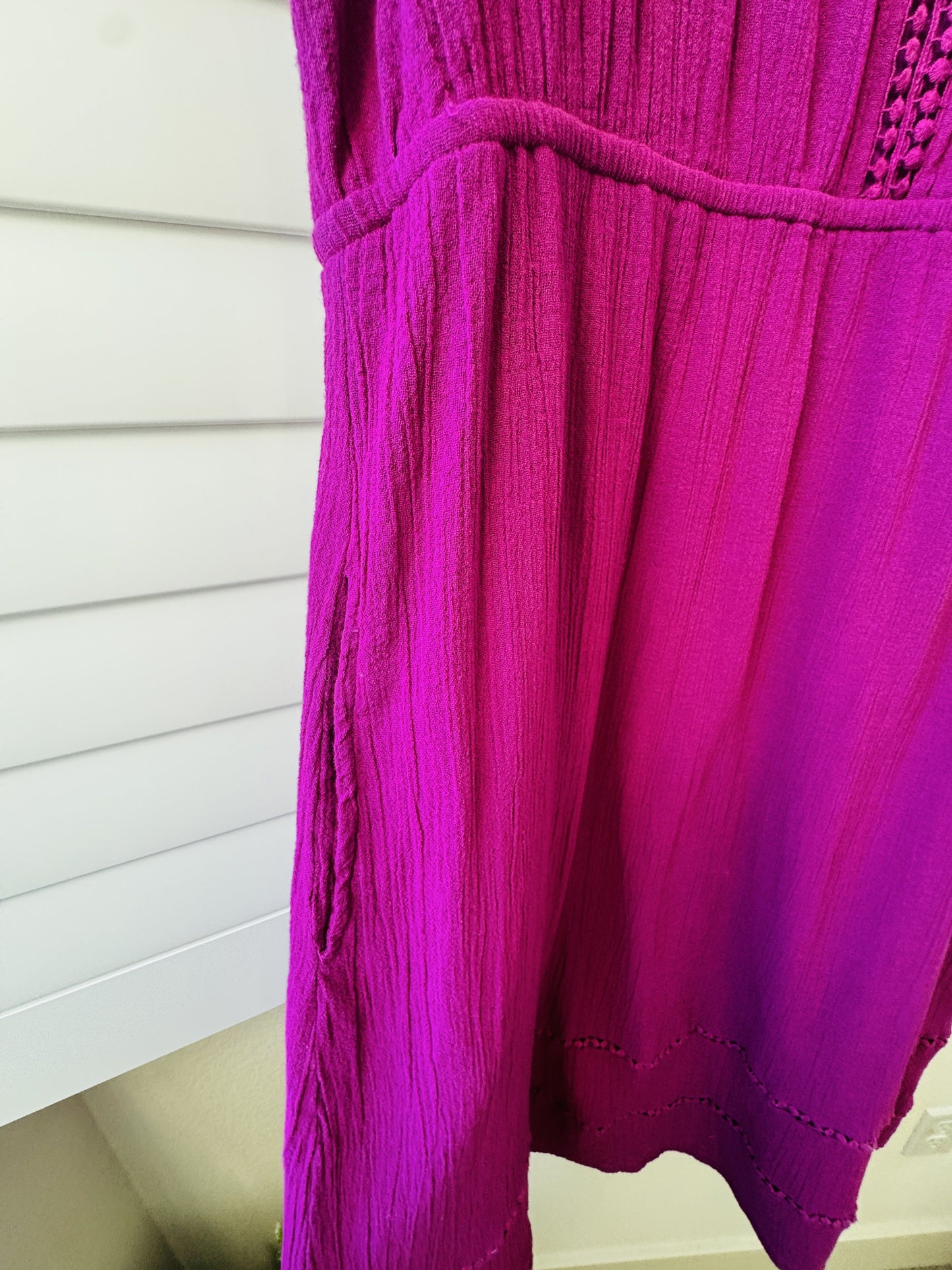 Woman Within Magenta Cotton Sleeveless Midi Dress - Size 1X