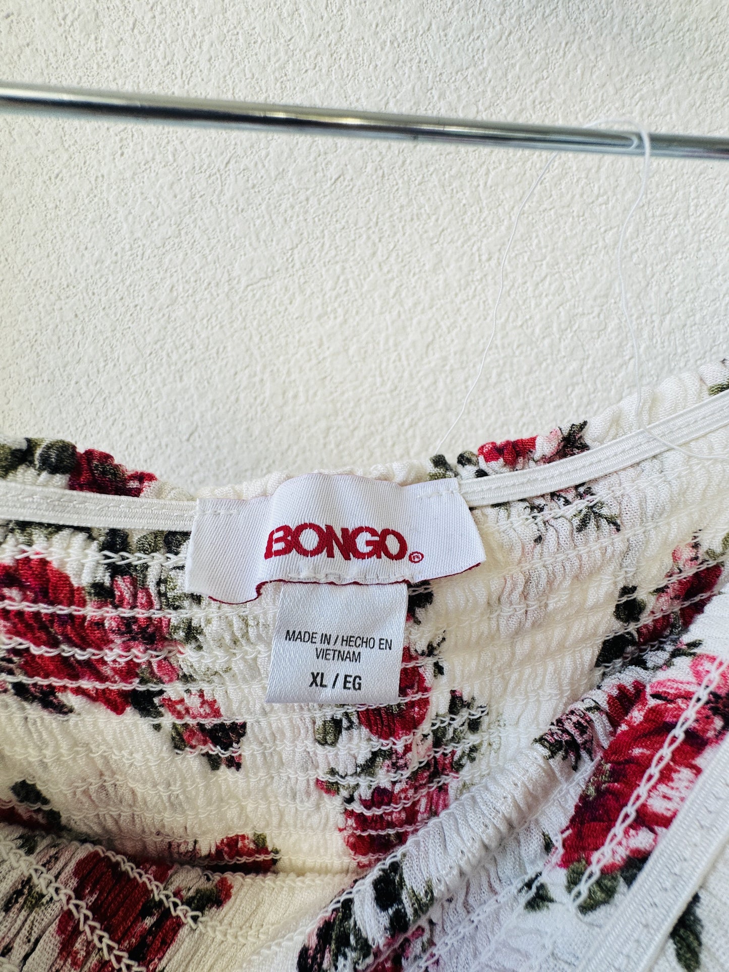 Bongo Strapless Floral Smocked High-Low Maxi Dress Size XL