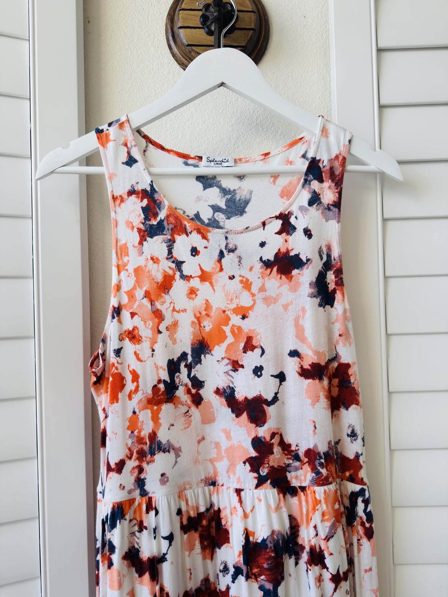 Splendid Floral Watercolor Knit Maxi Dress - Size L