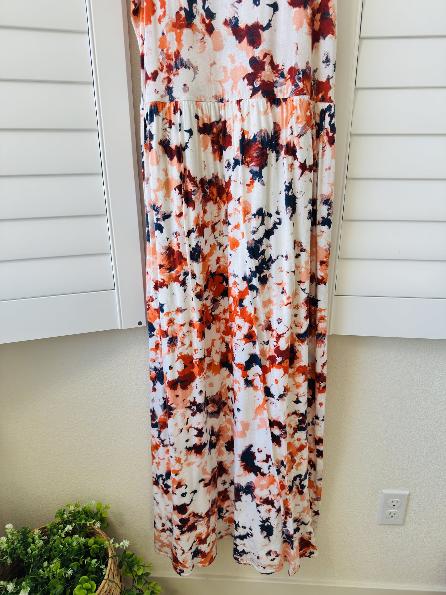 Splendid Floral Watercolor Knit Maxi Dress - Size L