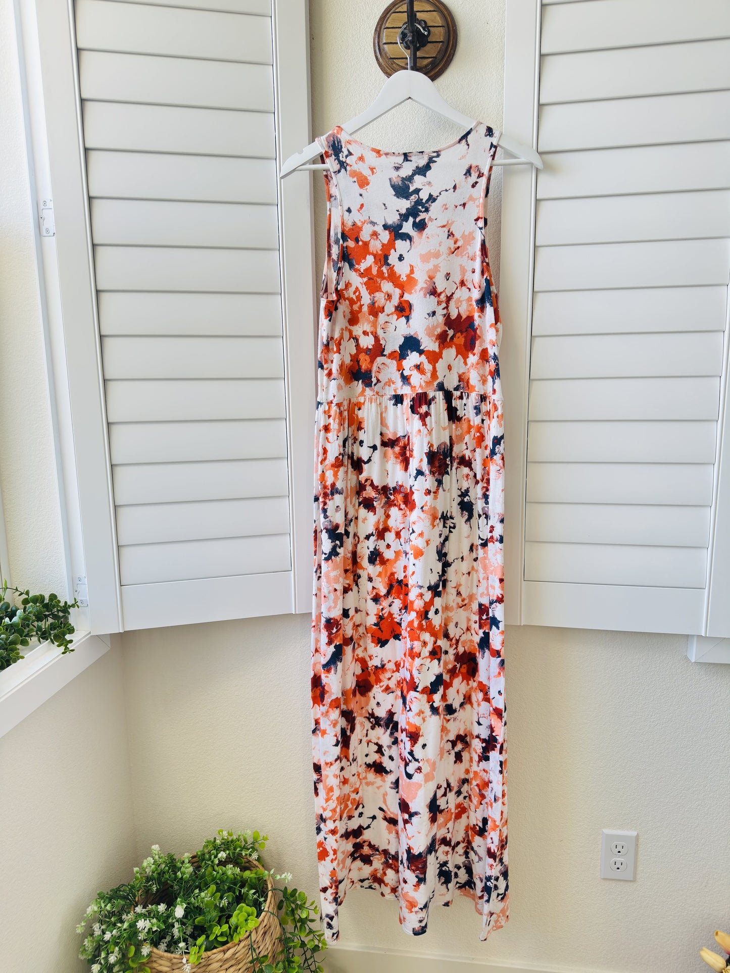 Splendid Floral Watercolor Knit Maxi Dress - Size L