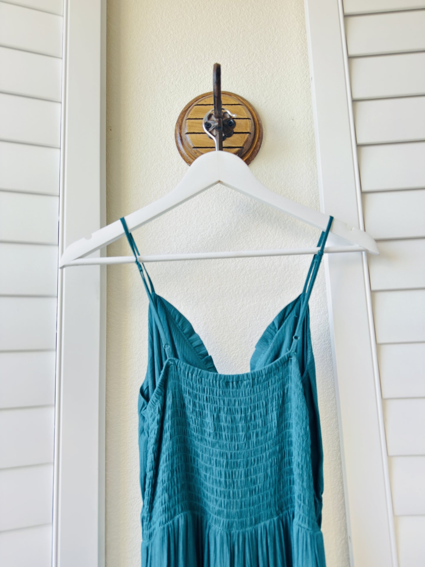 Justify Teal Tie-Front Tiered Maxi Dress - Size M
