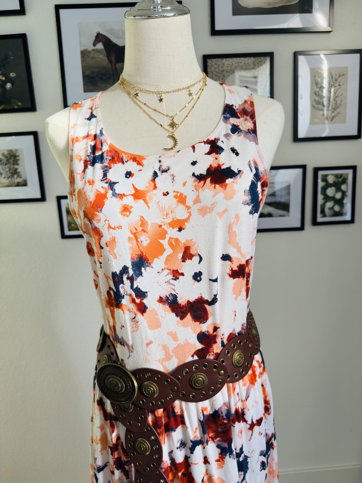 Splendid Floral Watercolor Knit Maxi Dress - Size L