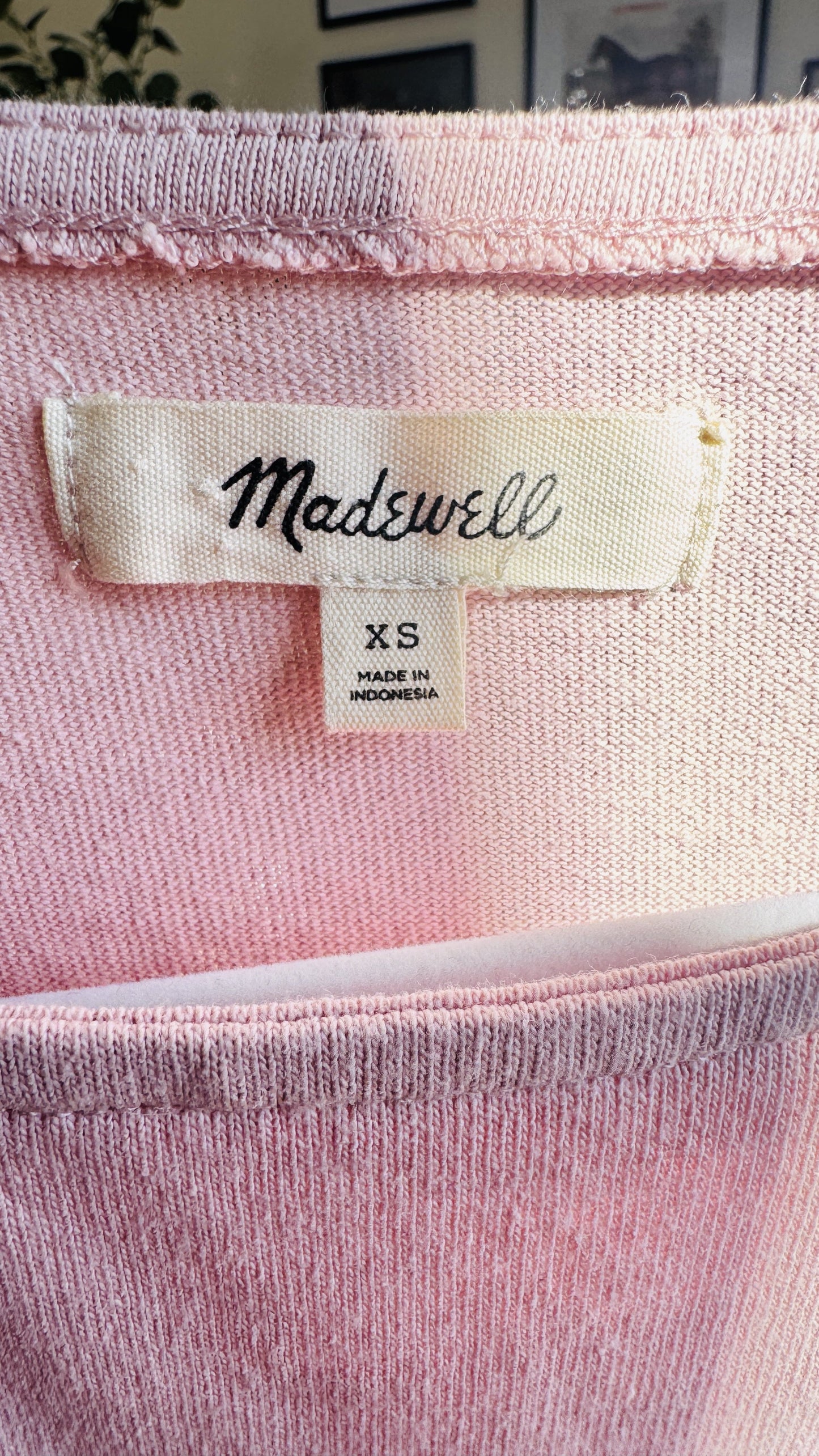 Madewell Pink Short Sleeve Cotton T-Shirt Size XS