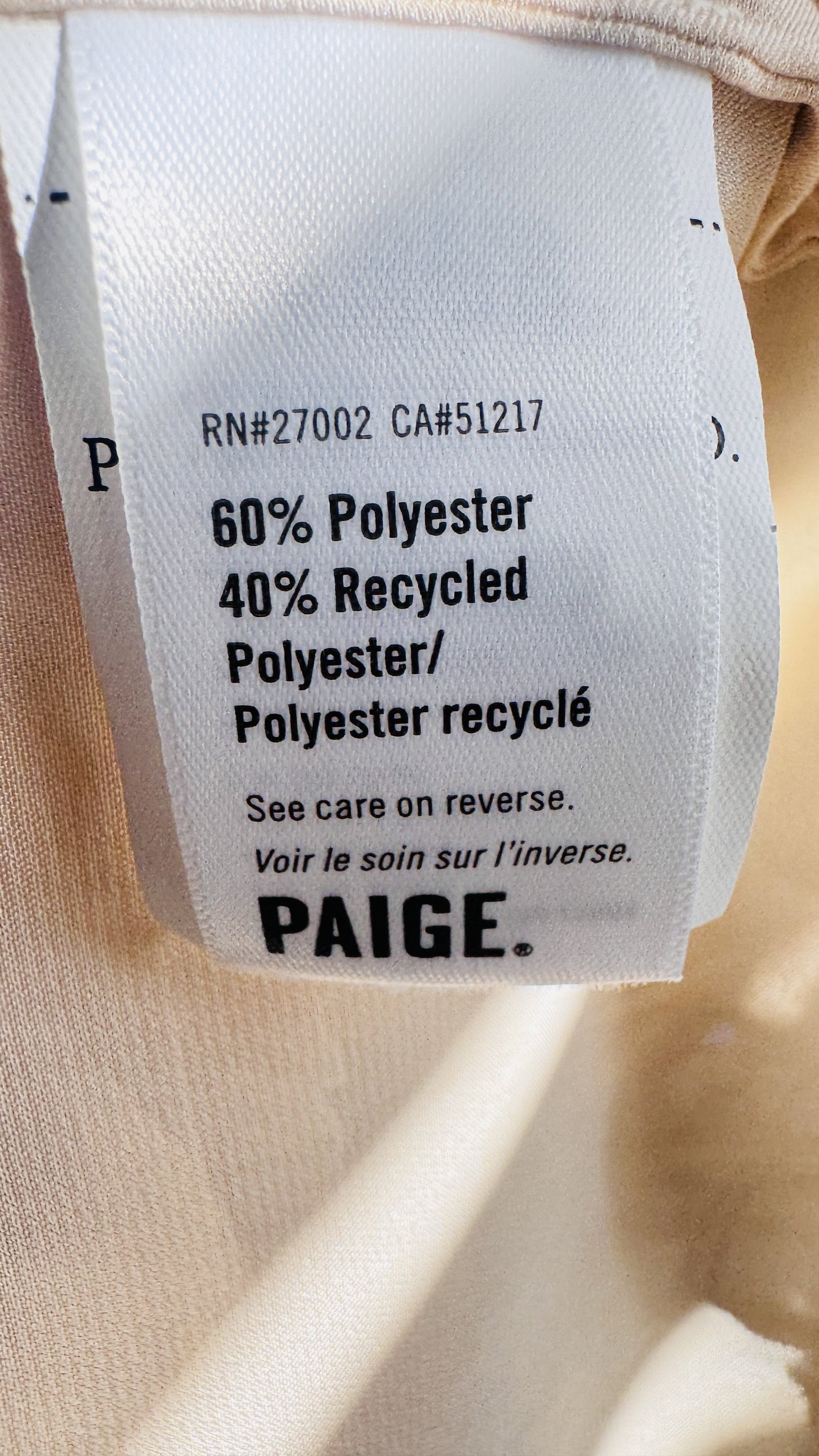 PAIGE Blush Satin Smocked Flutter Sleeve Blouse - Size S