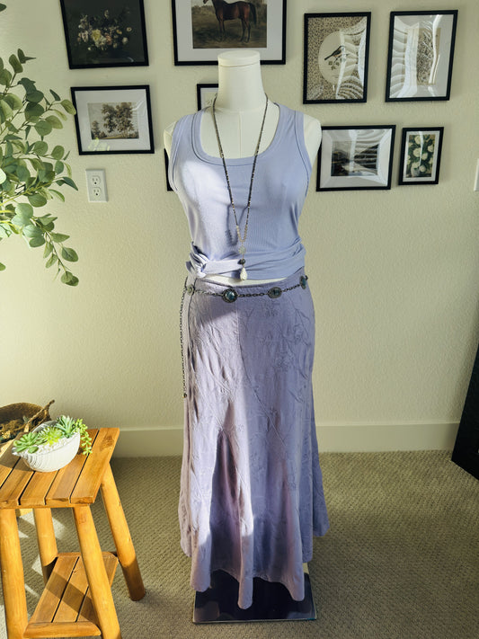 Christopher & Banks Lavender Embroidered Linen Blend Maxi Skirt - Size 12