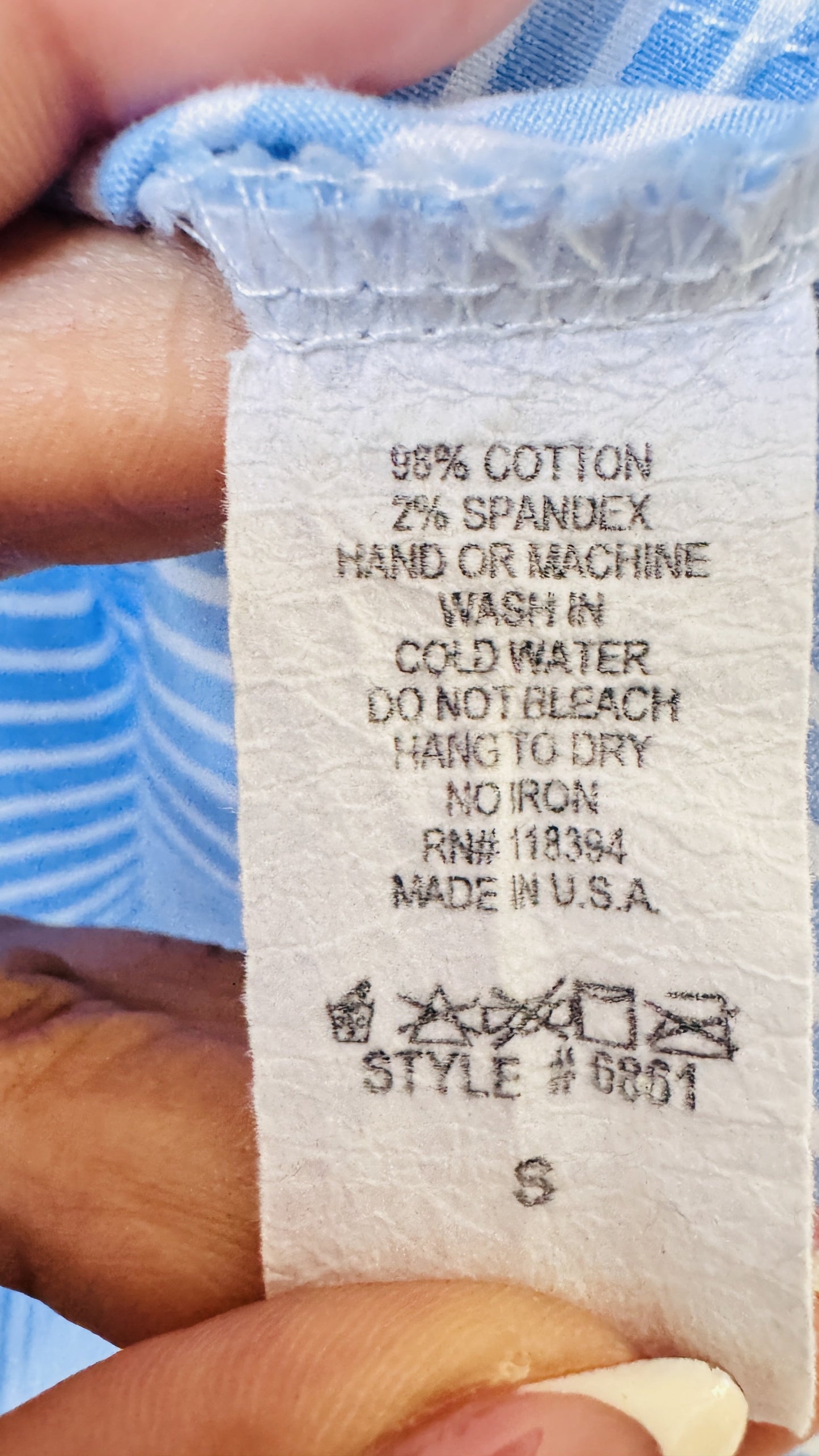 Blue and White Striped Off-The-Shoulder Lace Trim Top Size S