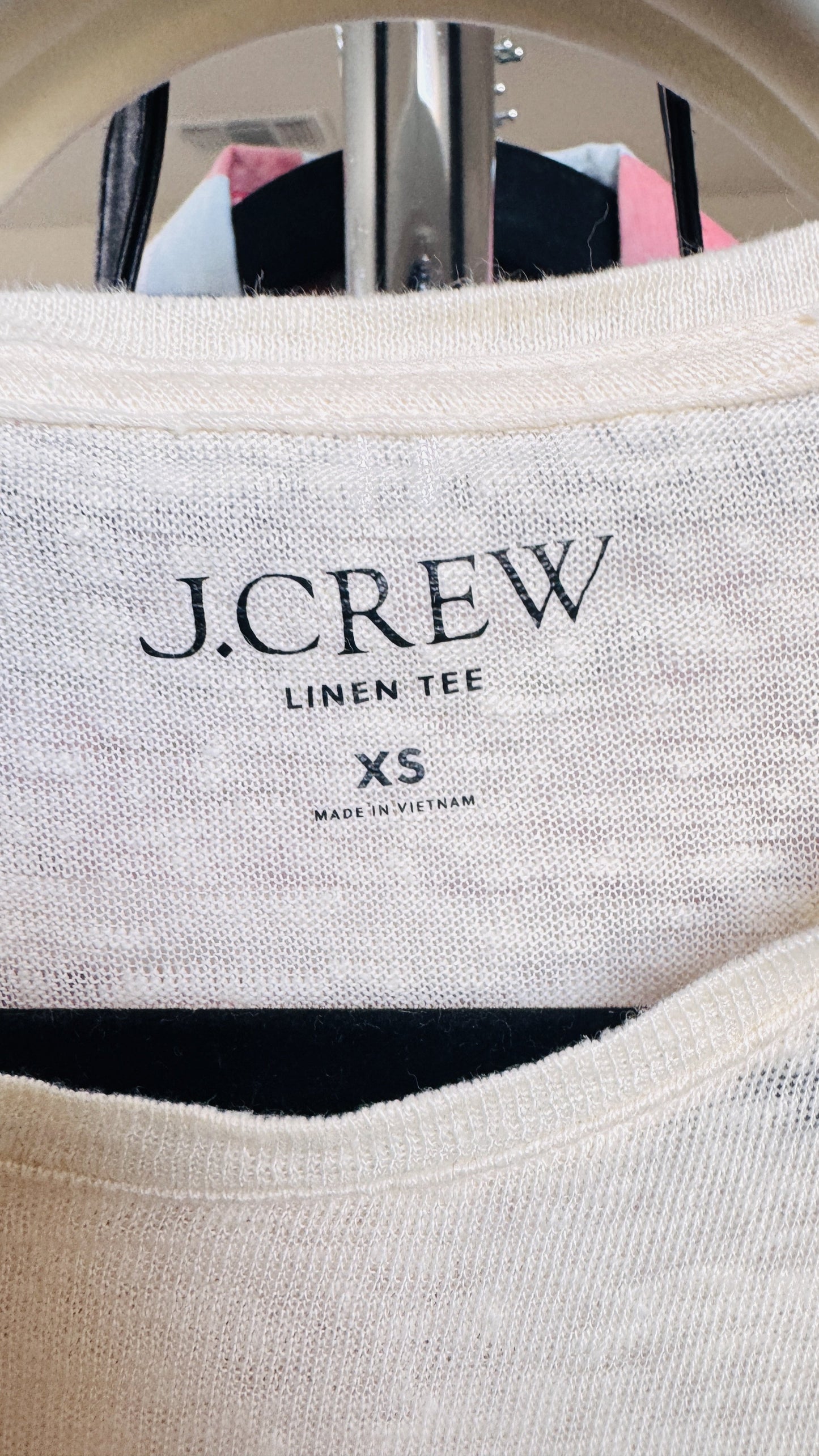 J.Crew Cream Short Sleeve Linen Tee - Size XS
