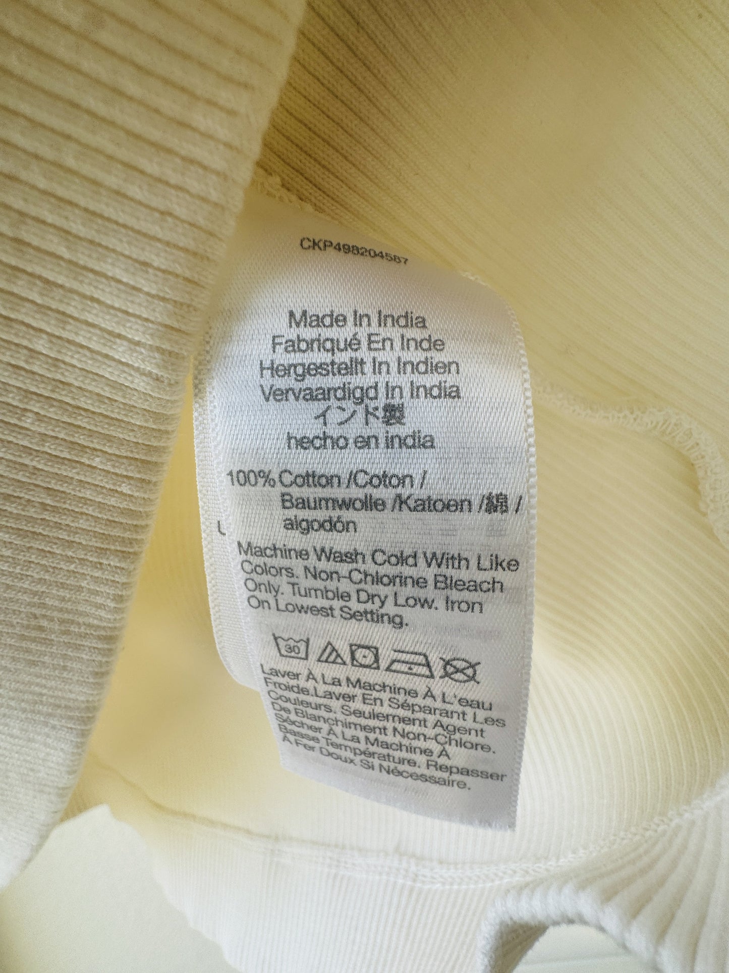 Madewell White Ribbed Pocket Tee - Size M