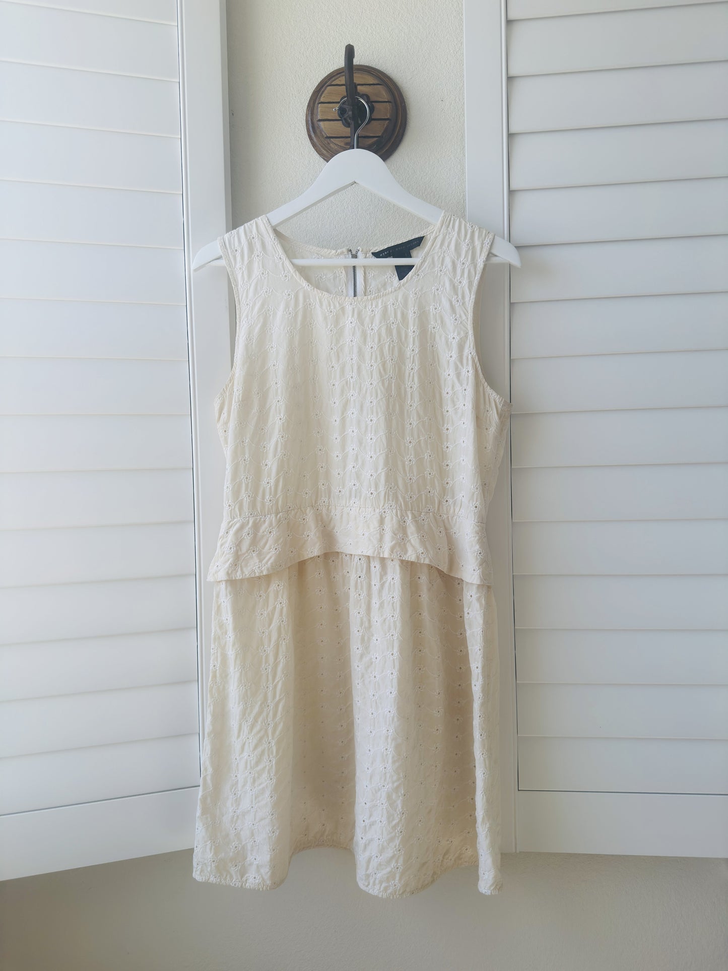 Marc by Marc Jacobs Cream Cotton Eyelet Tiered Dress Size 8