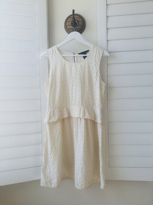Marc by Marc Jacobs Cream Cotton Eyelet Tiered Dress Size 8