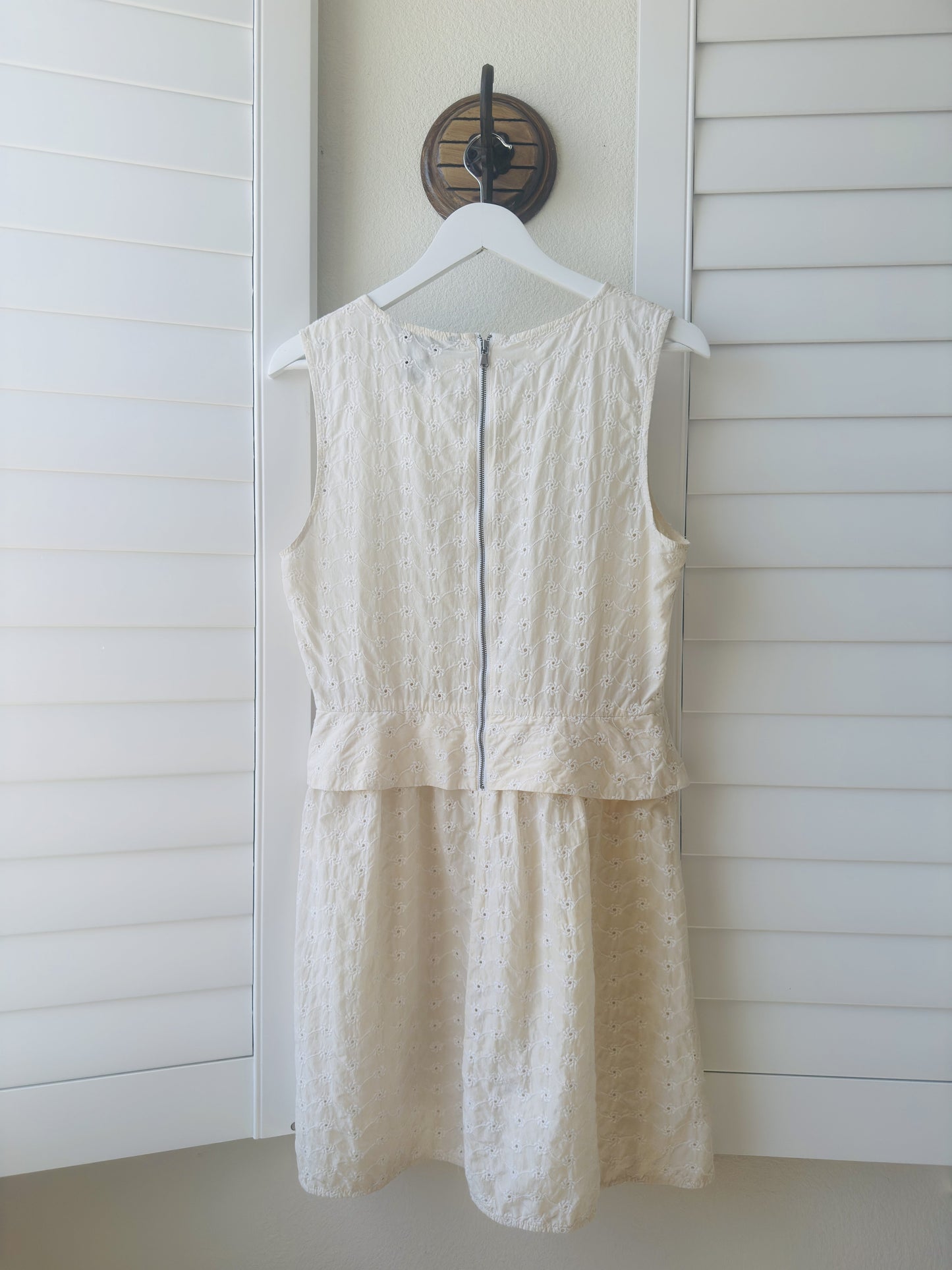 Marc by Marc Jacobs Cream Cotton Eyelet Tiered Dress Size 8