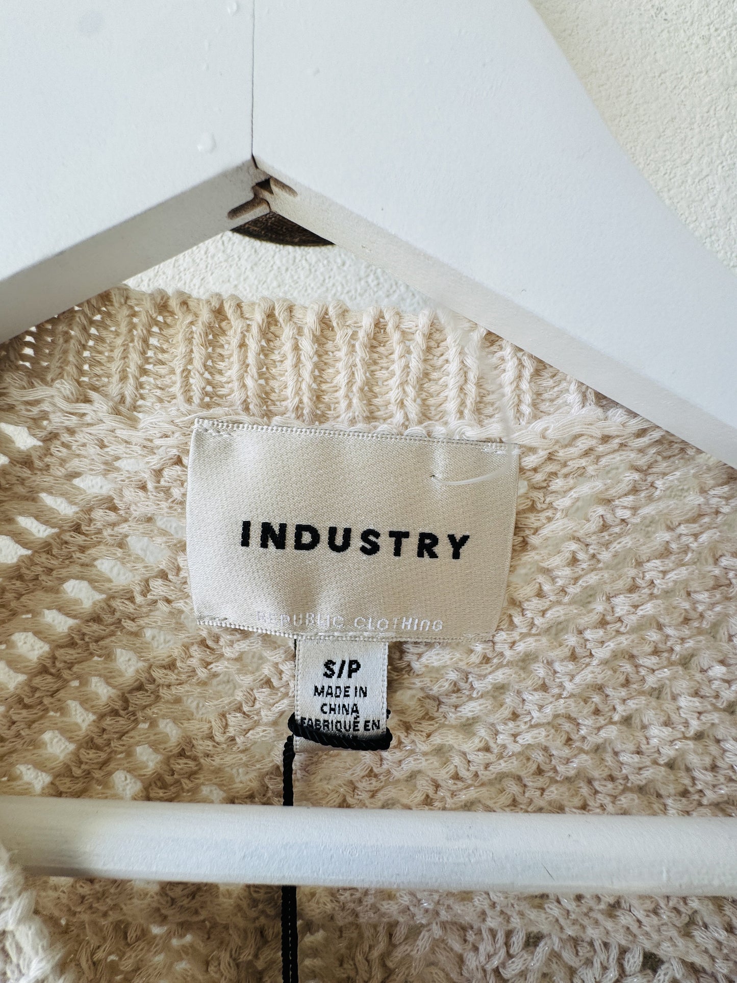 Industry Cream Open Knit Sweater Vest - Size S