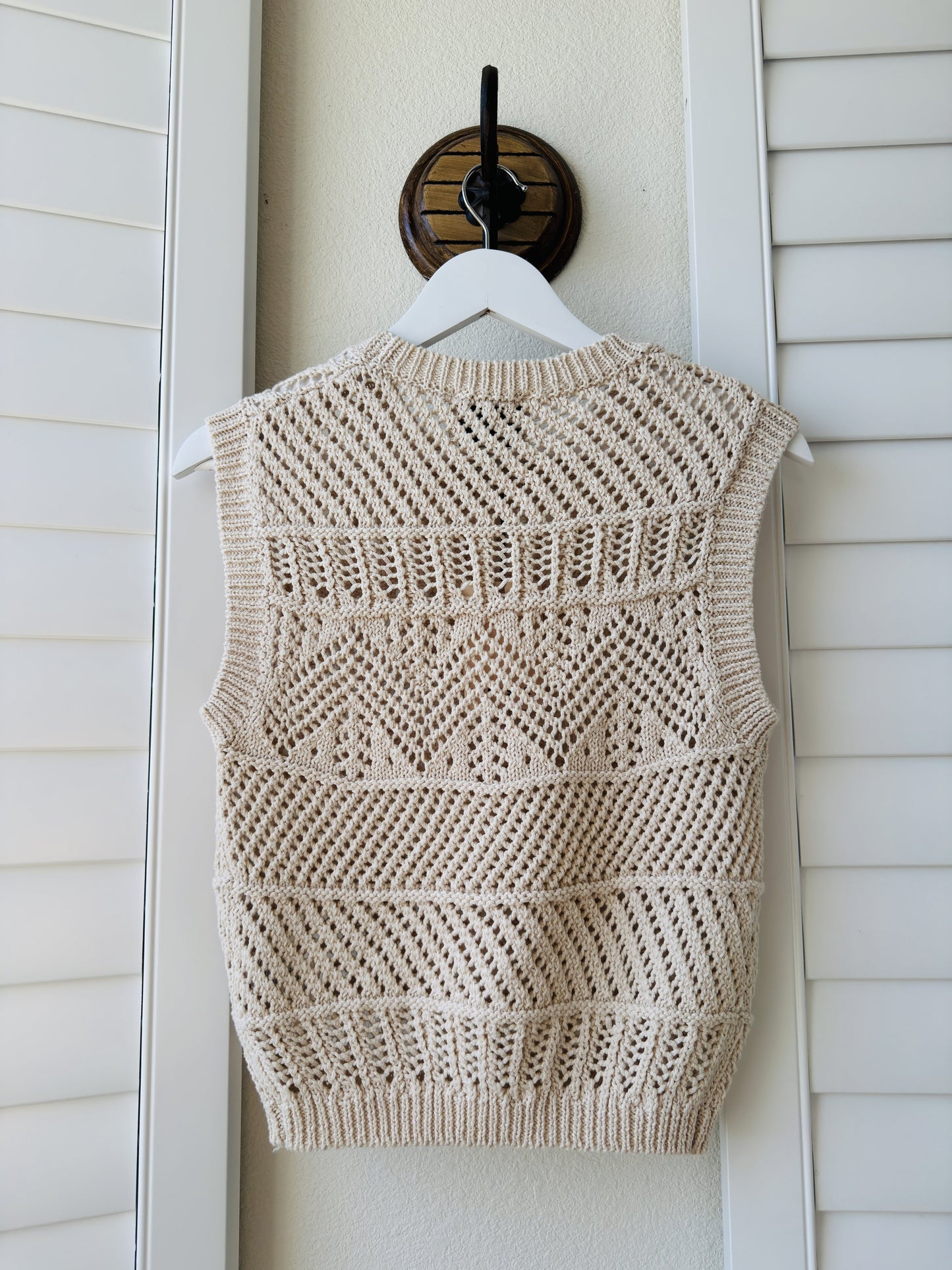 Industry Cream Open Knit Sweater Vest - Size S