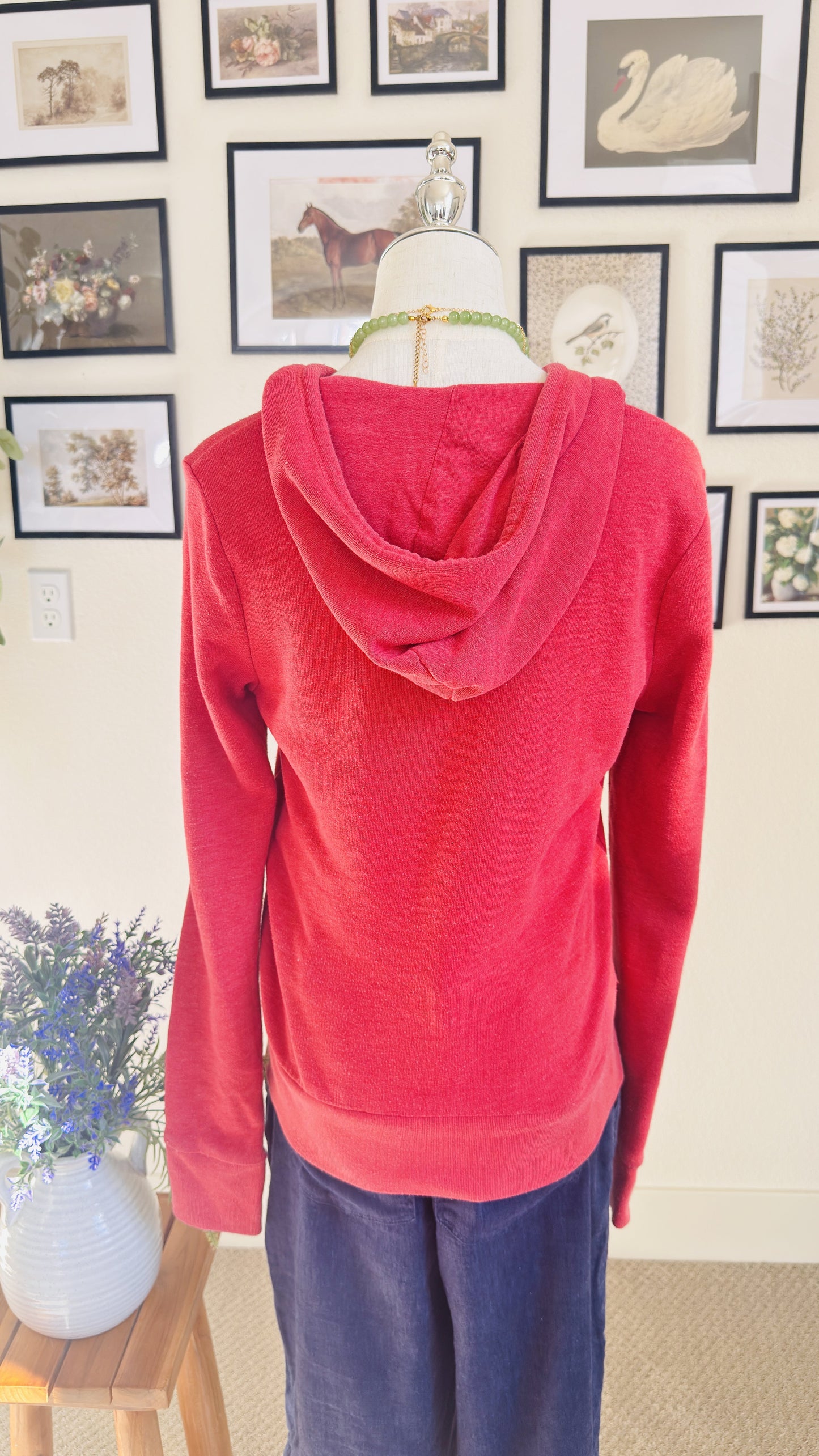Abercrombie & Fitch Red Full-Zip Logo Hoodie - Size M